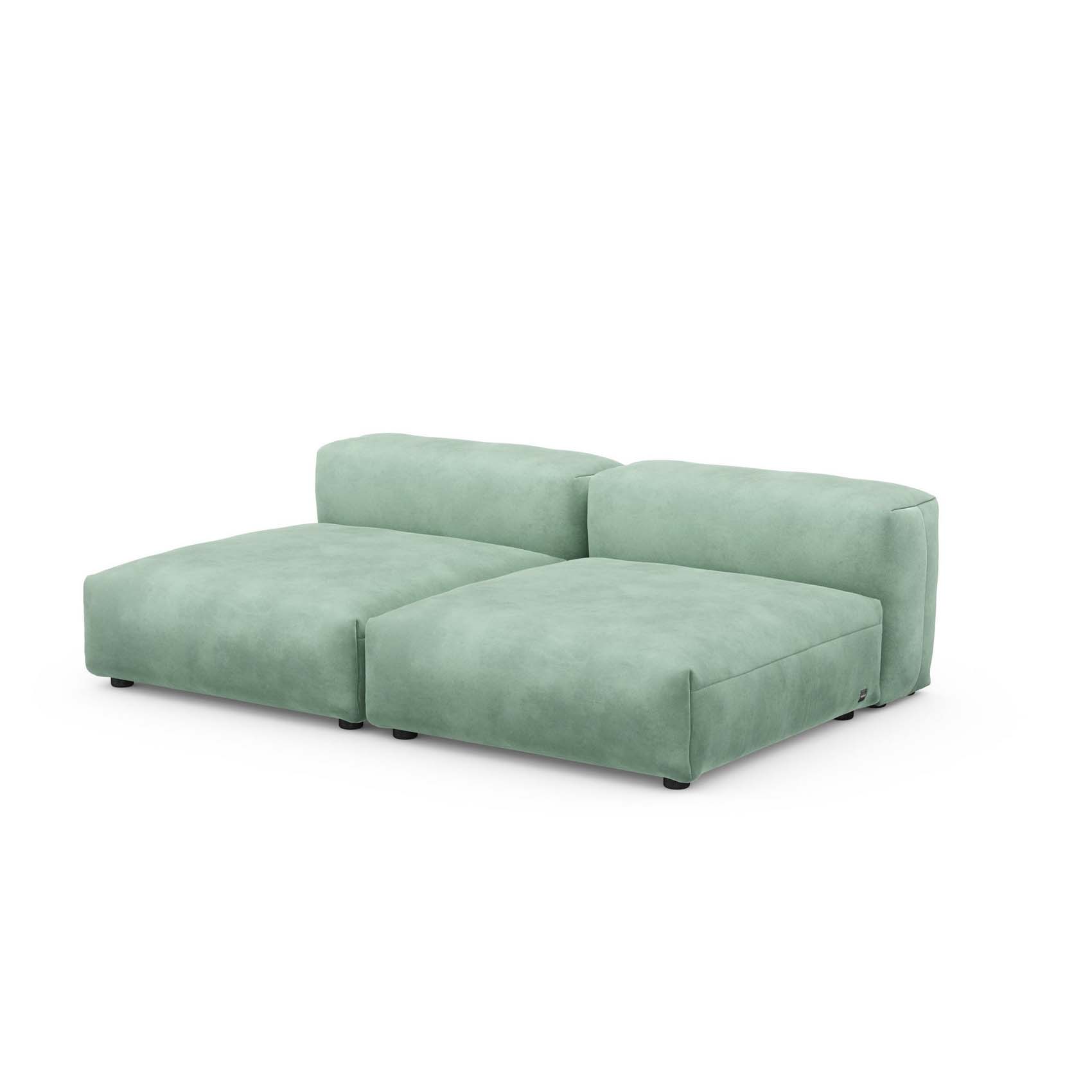 Two Seat Lounge Sofa L Velvet Mint