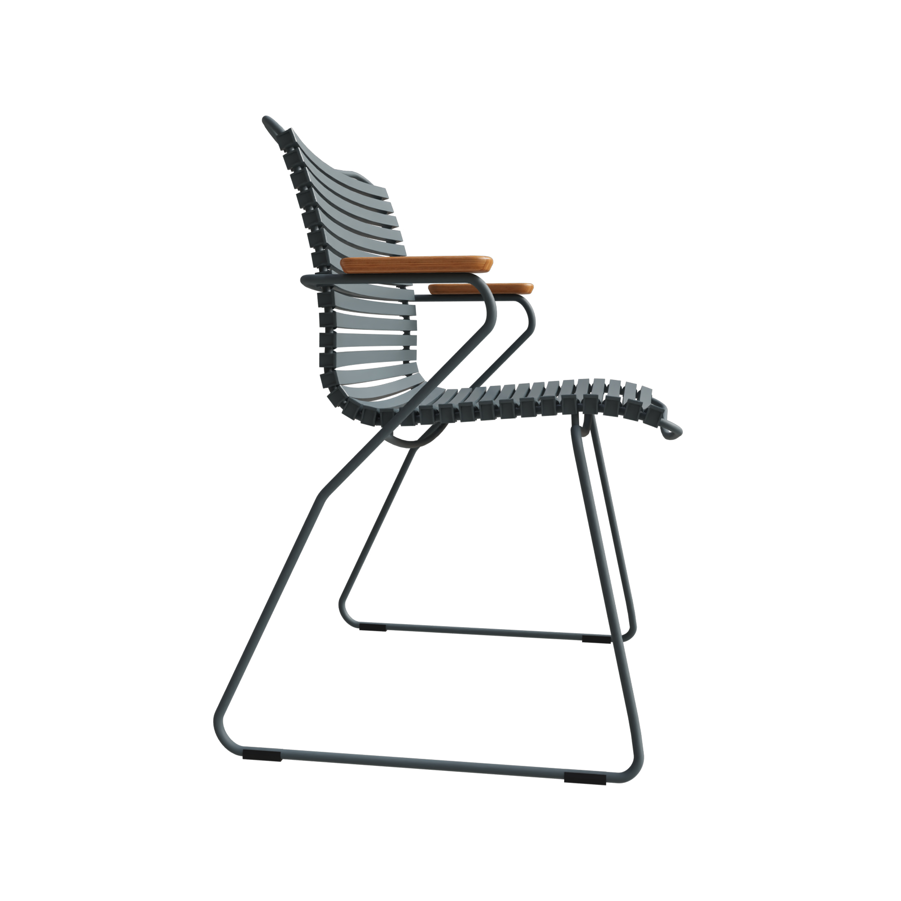 Dining Chair Click mit Bambusarmlehnen 10801-7018 in Grau