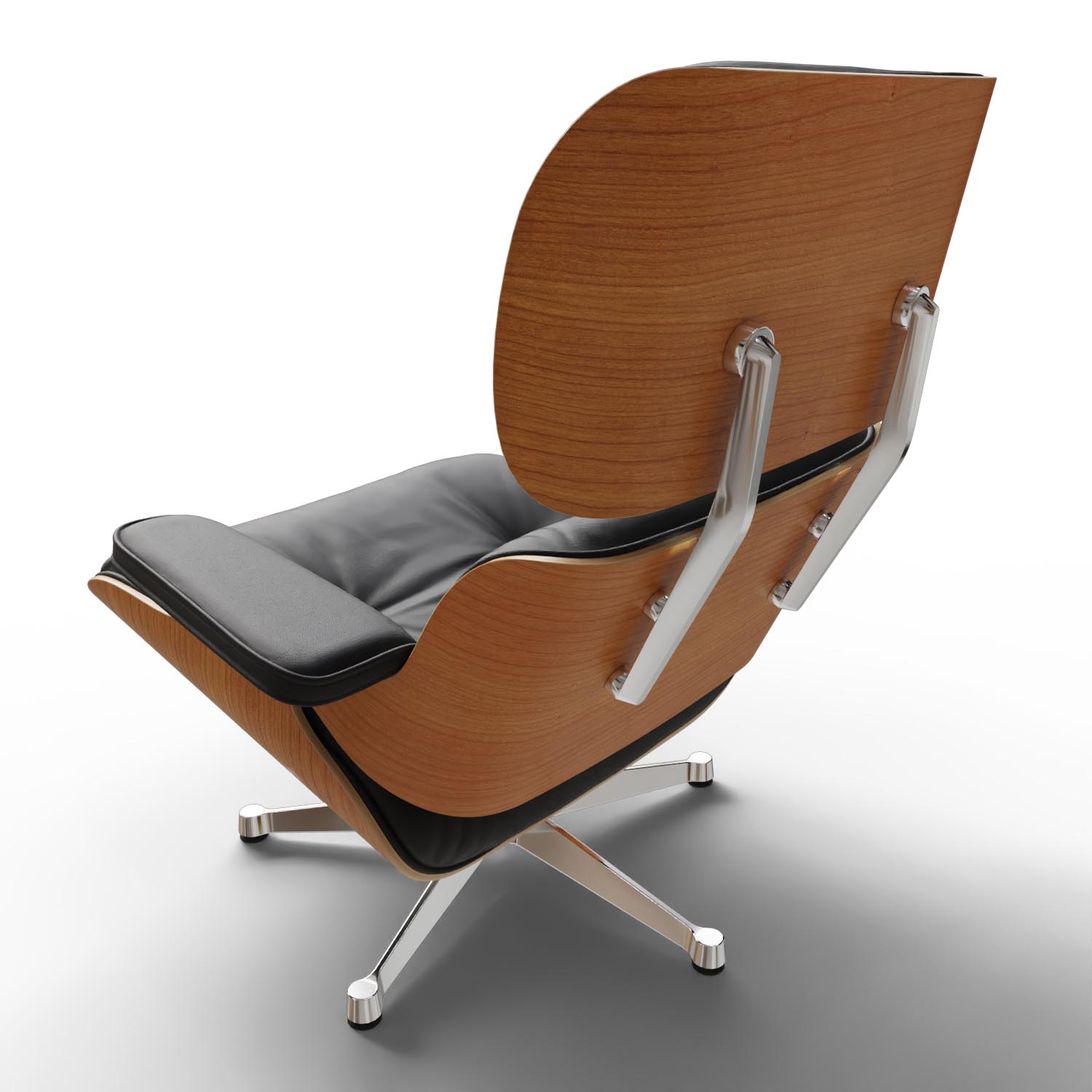 Lounge Chair 41213400  Amerikanischer Kirschbaum Leder in Nero