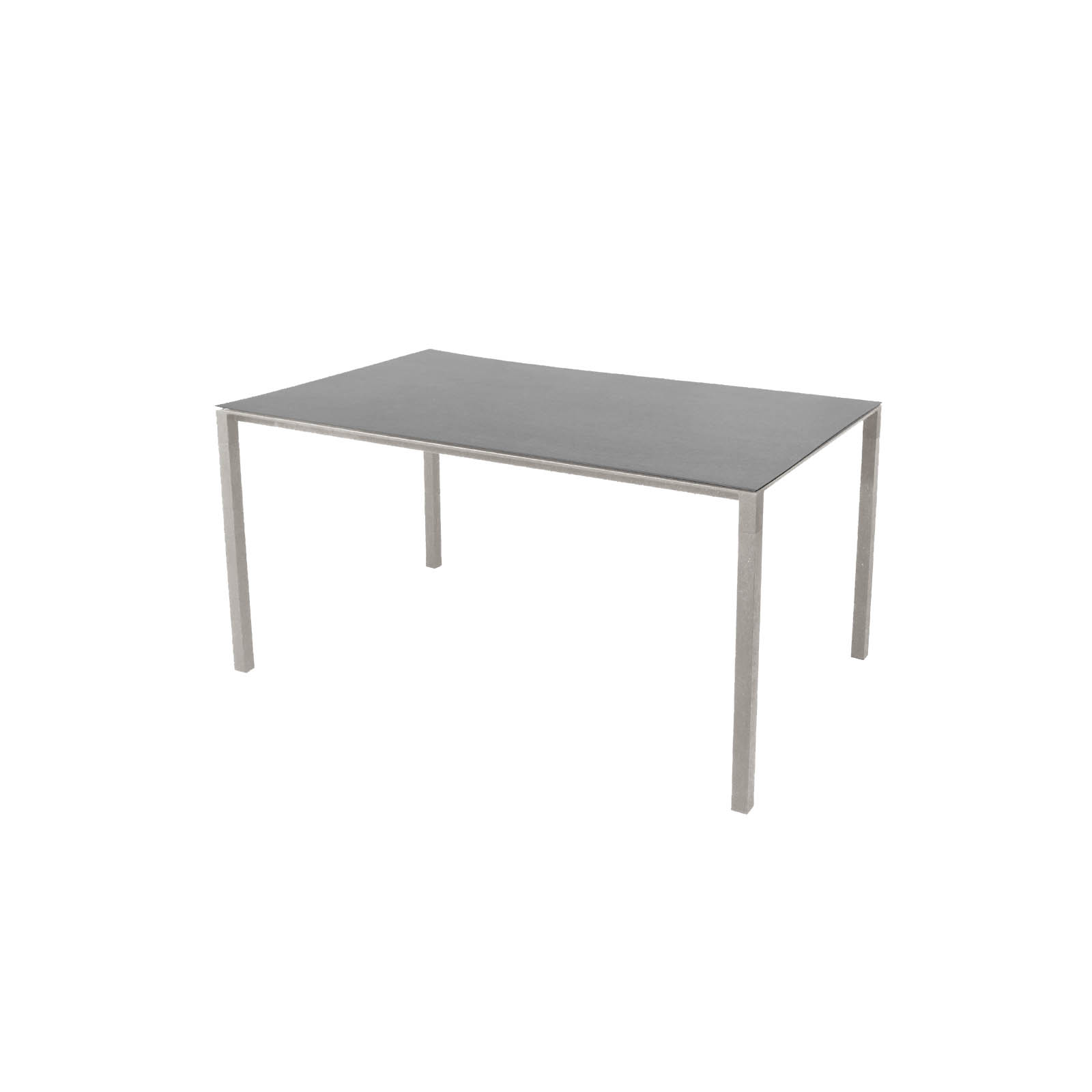 Pure Tisch 150x90 cm aus Aluminium in Taupe mit Tischplatte aus Ceramic in Basalt