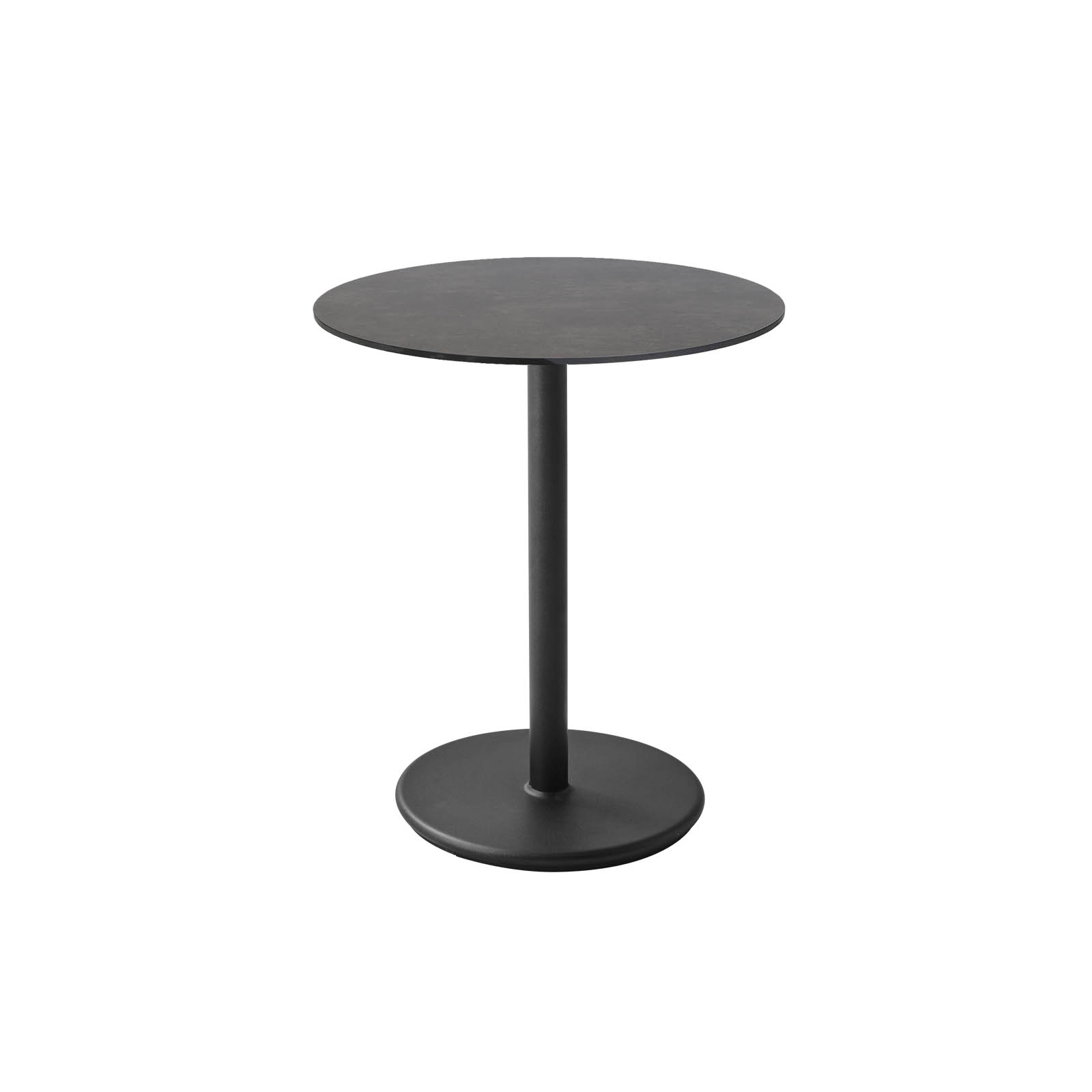 Bistrotisch Durchmesser 70 cm Go aus Aluminium in Lava Grey mit Tischplatte aus HPL in Dark Grey