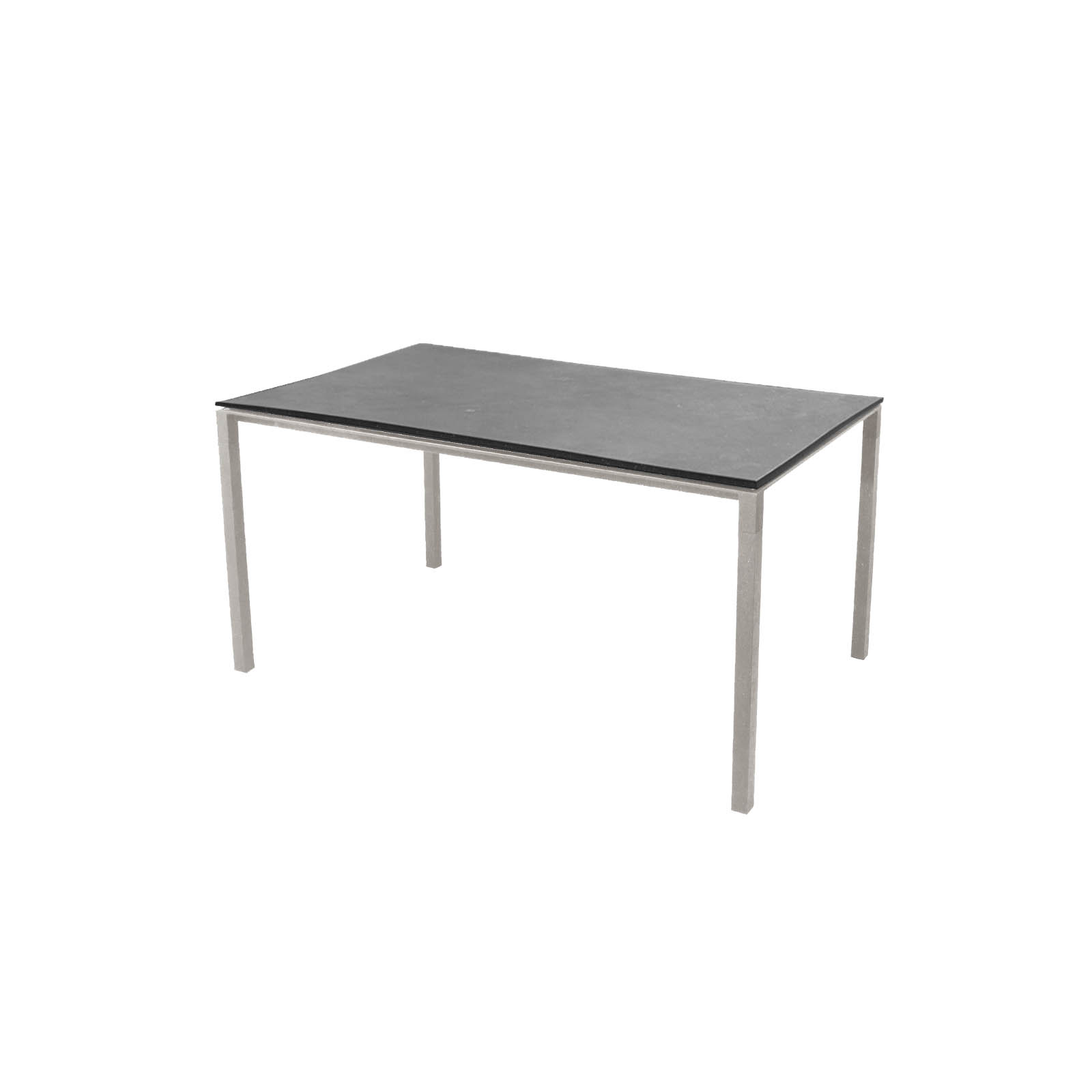 Pure Tisch 150x90 cm aus Aluminium in Taupe mit Tischplatte aus Ceramic in Fossil Black