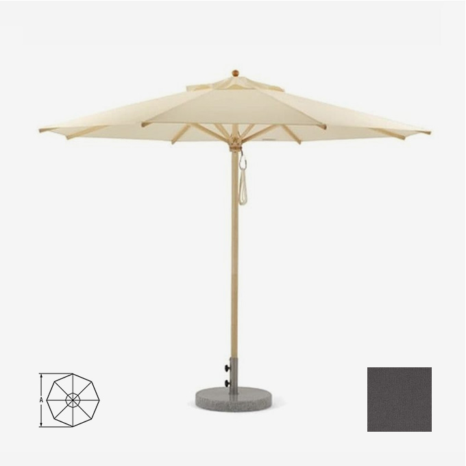 Klassik Schirm als 8-Eck mit 350cm Durchmesser, Bespannung in Anthrazit #42