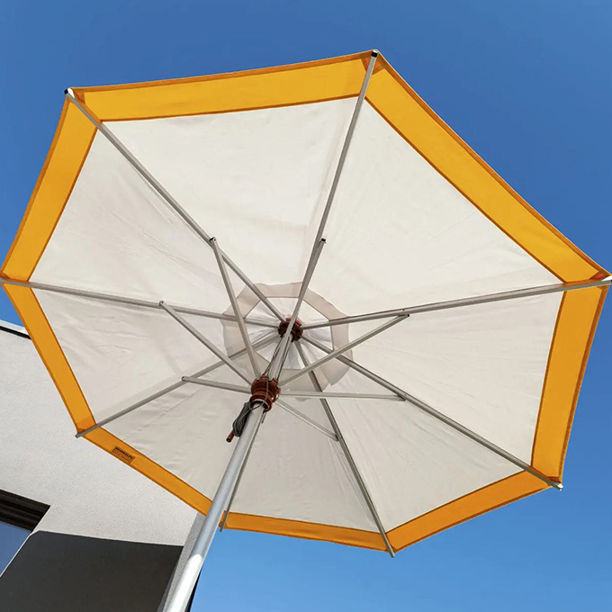 Alu Sonnenschirm als 8-Eck mit 400cm Durchmesser, Bespannung in Weiß #02
