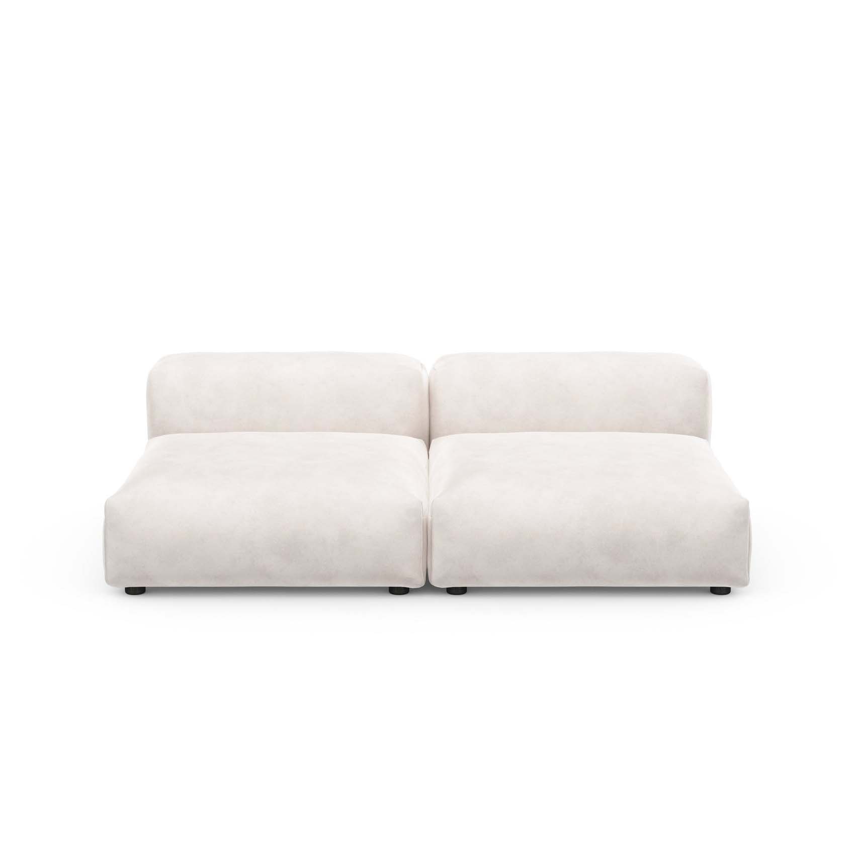 Two Seat Lounge Sofa L Velvet Creme