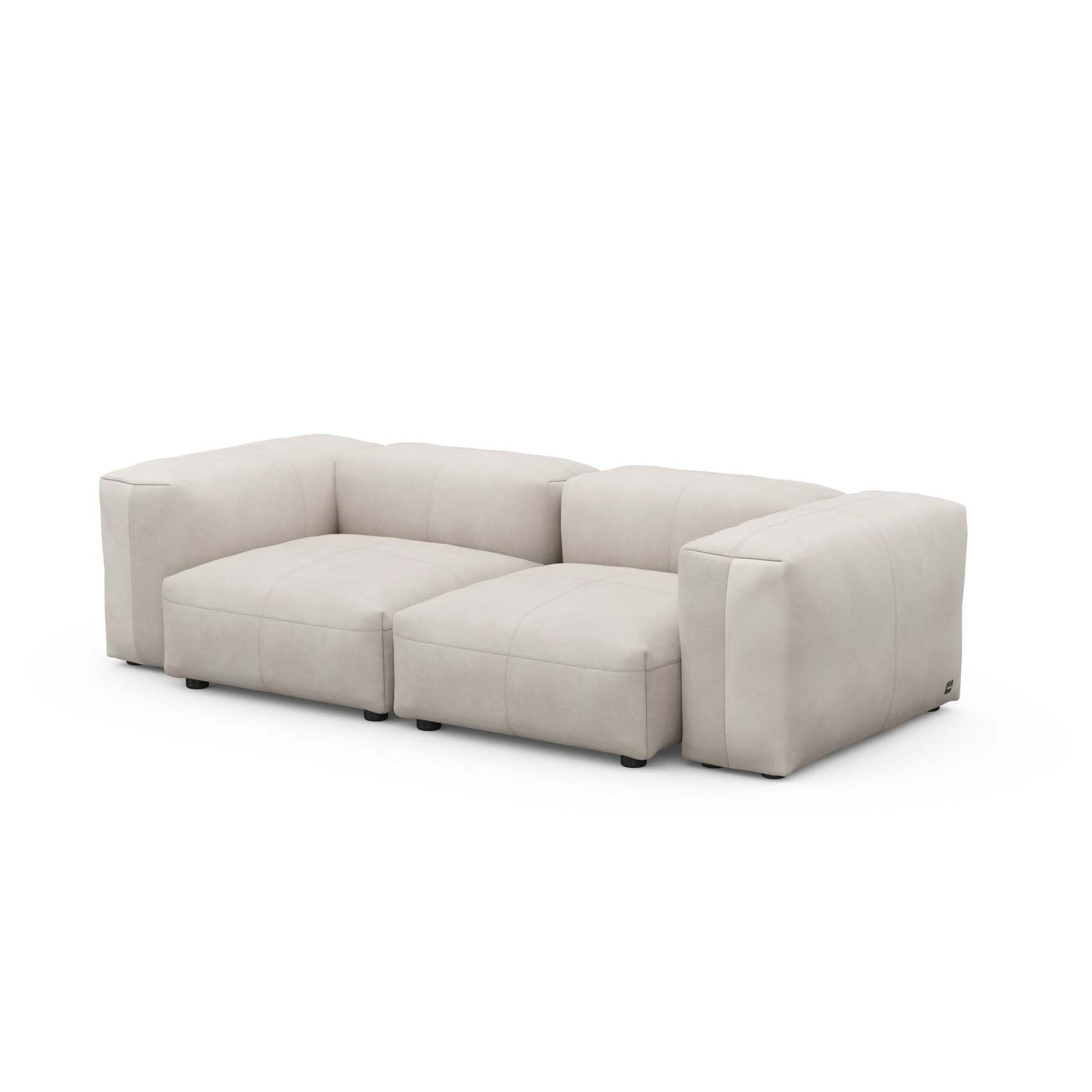 Two Seat Sofa S Leather Light Grey