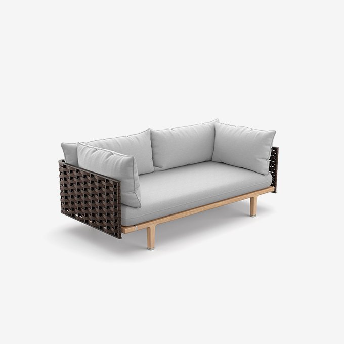Sofa Sealine 2-Sitzer - Fiber 211 Titan Kissen Patio Grau