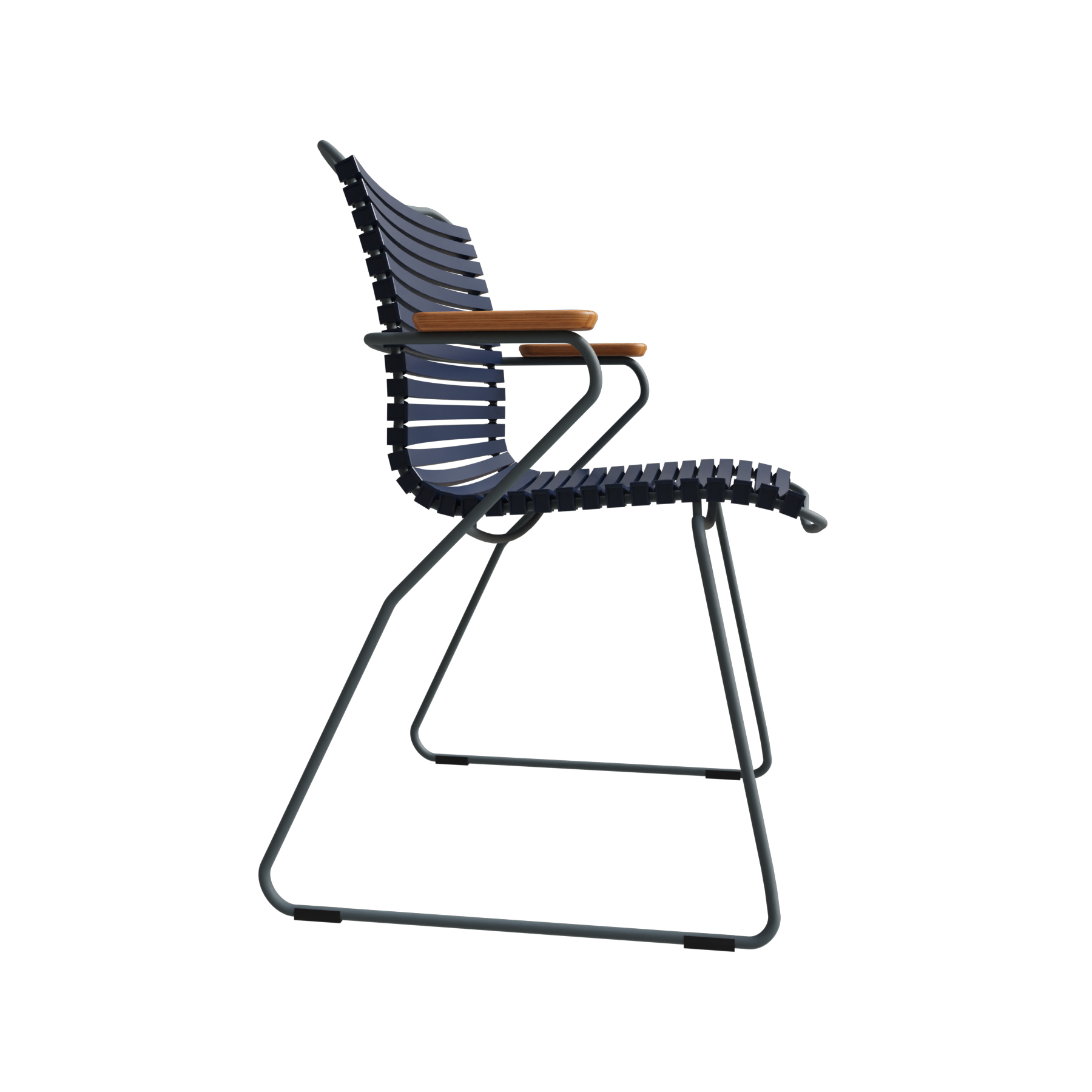 Dining Chair Click mit Bambusarmlehnen 10801-9118 in Blau