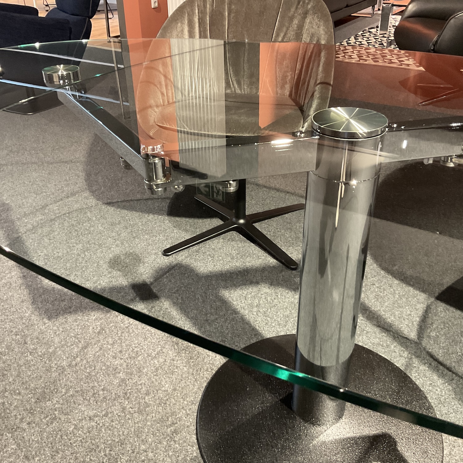 Esstisch Titan aus Glas und ausziehbar