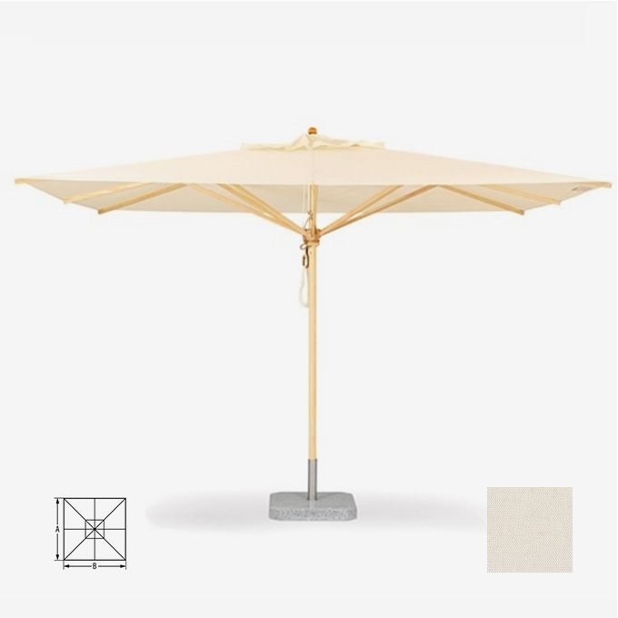 Klassiker Sonnenschirm Quadratisch mit 350 x 350cm, Bespannung in Natur #01