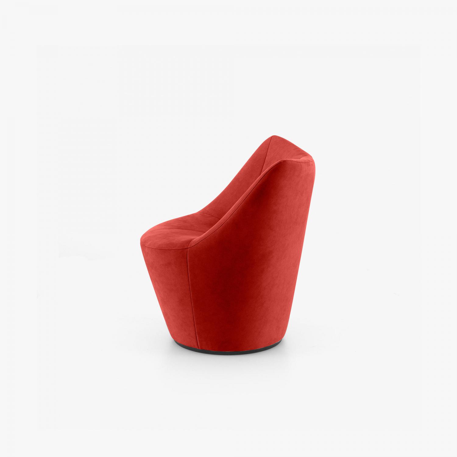 Anda Drehbarer Sessel mit Armlehnen Niedriglehner aus Alcantara in Rot