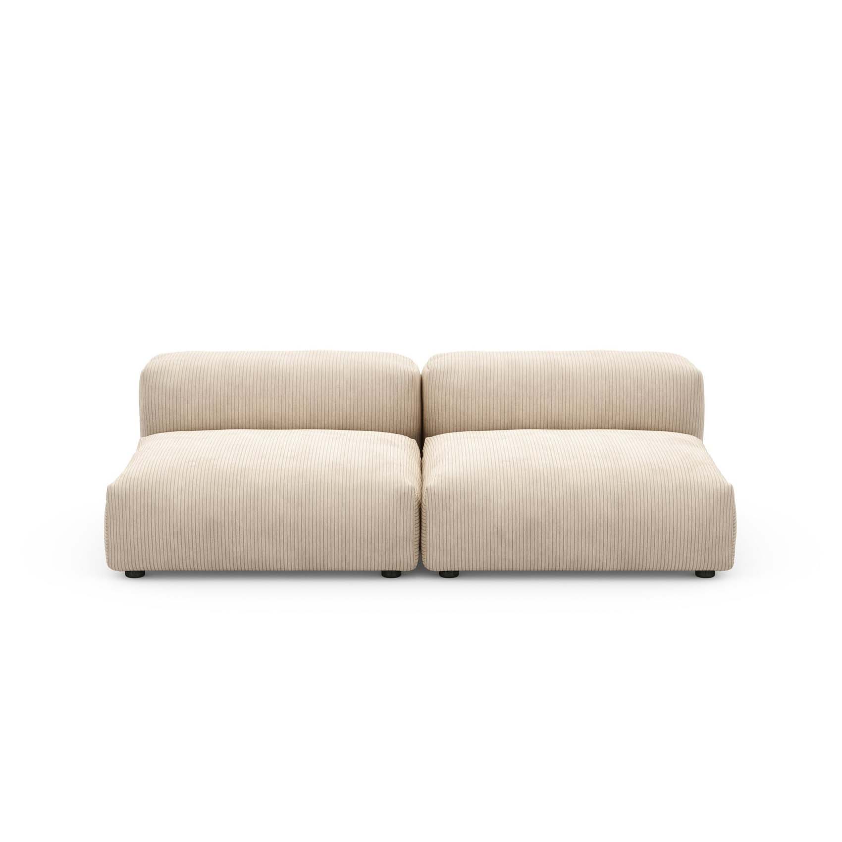 Two Seat Lounge Sofa M Cord Velours Sand