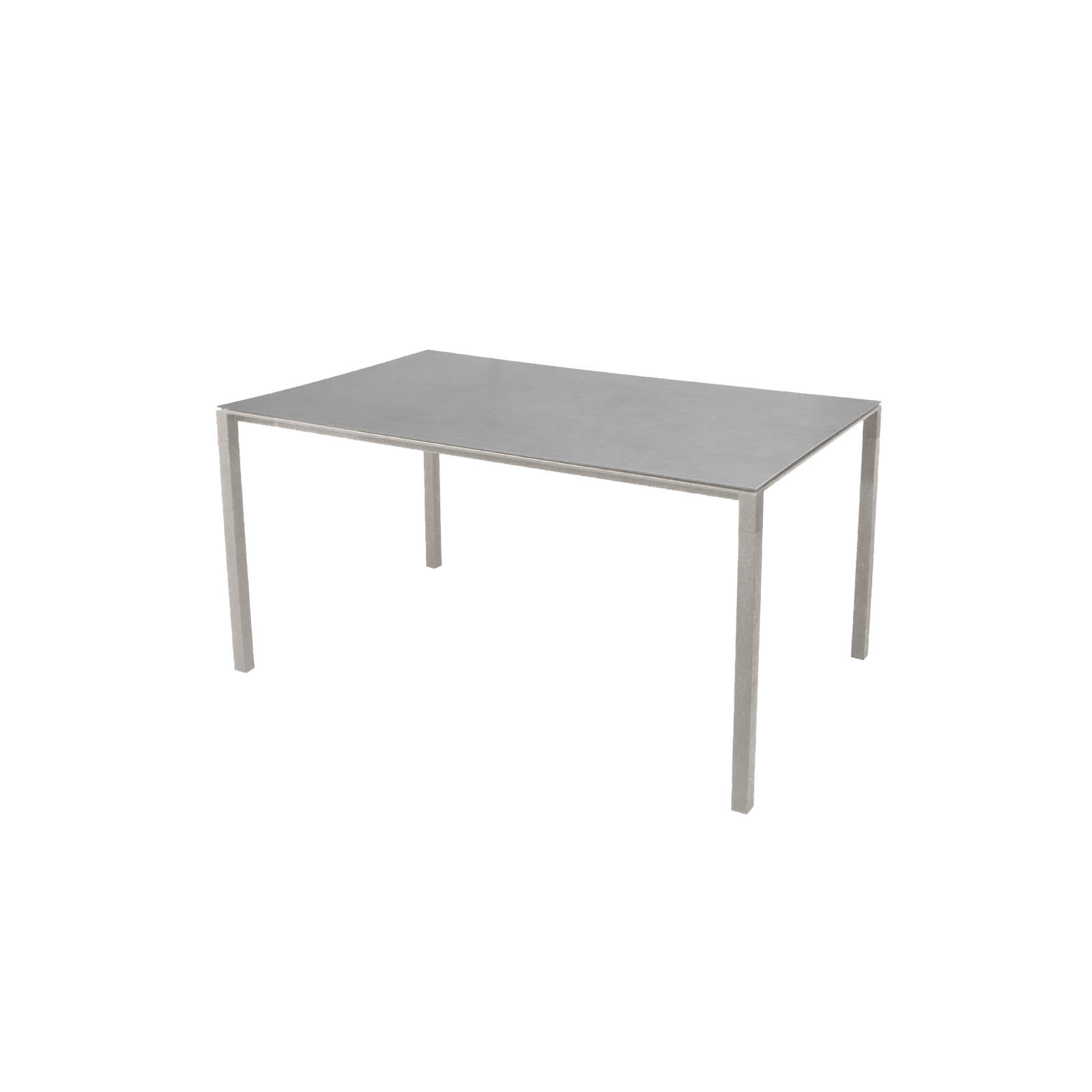 Pure Tisch 150x90 cm aus Aluminium in Taupe mit Tischplatte aus Ceramic in Concrete Grey