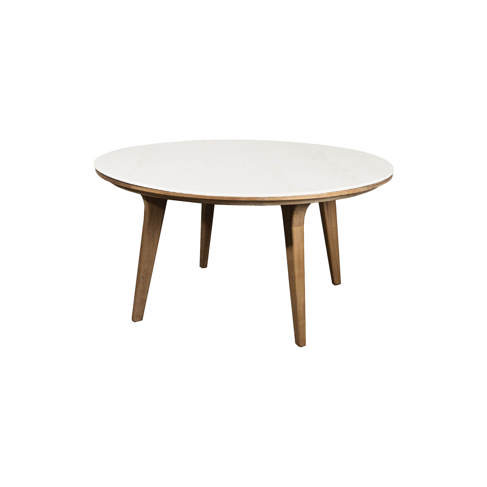 Aspect Esstisch Durchmesser 144 cm aus Teak  mit Tischplatte aus Ceramic in Travert
