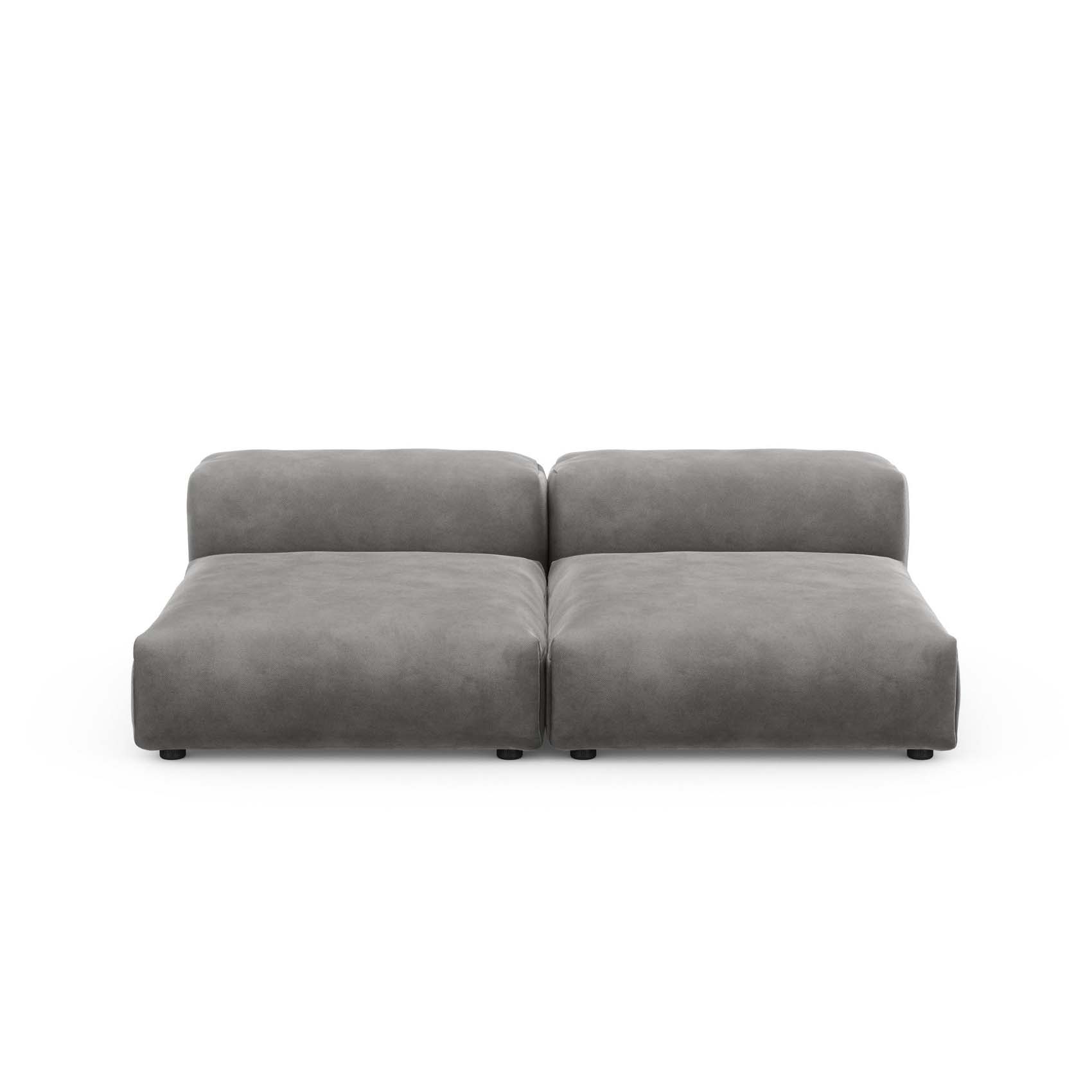 Two Seat Lounge Sofa L Velvet Dark Grey