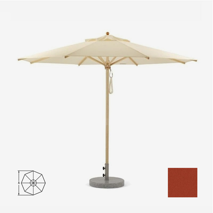 Klassik Schirm als 8-Eck mit 300cm Durchmesser, Bespannung in Terracotta #04