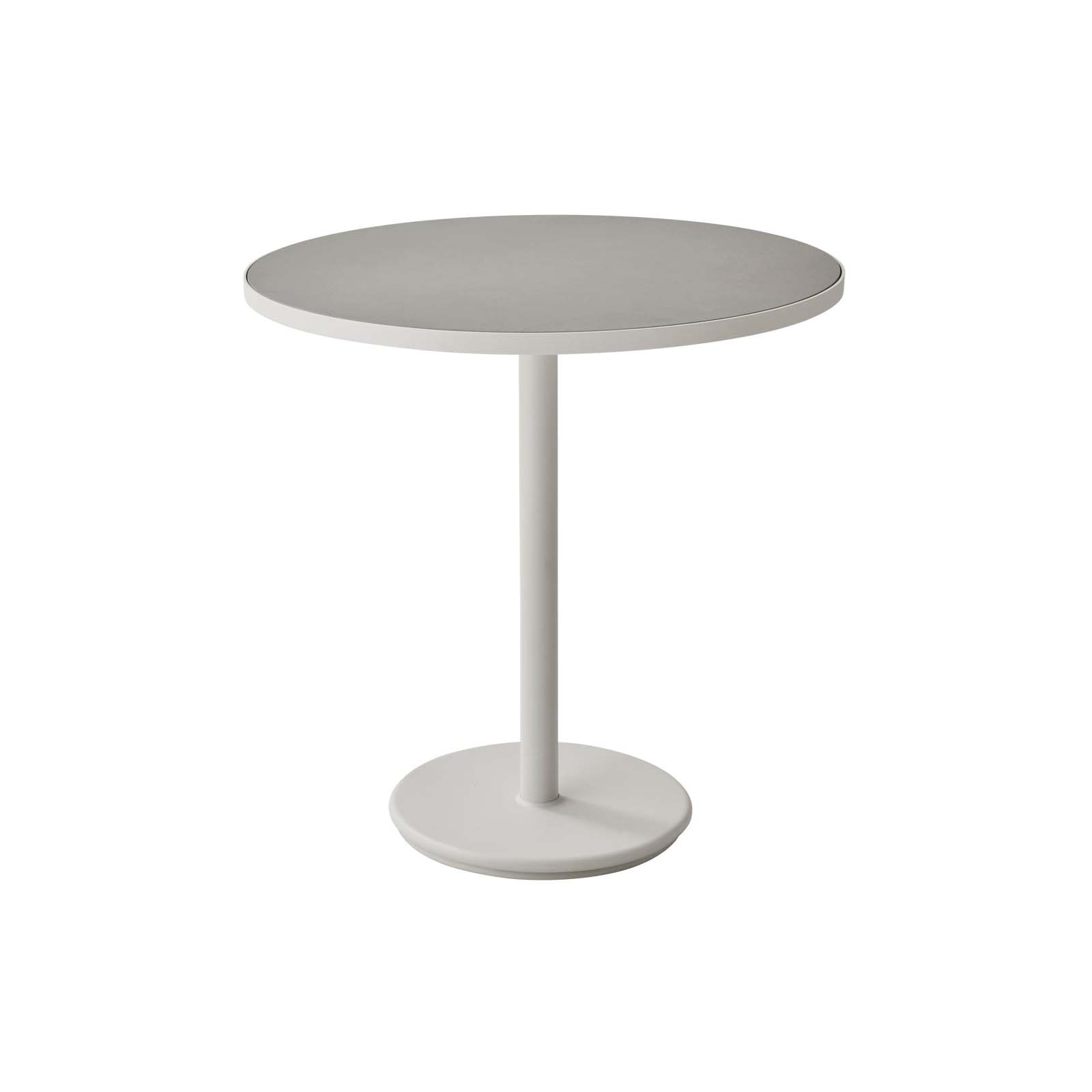Go Bistrotisch Durchmesser 75 cm aus Aluminium in White mit Tisch aus Ceramic in