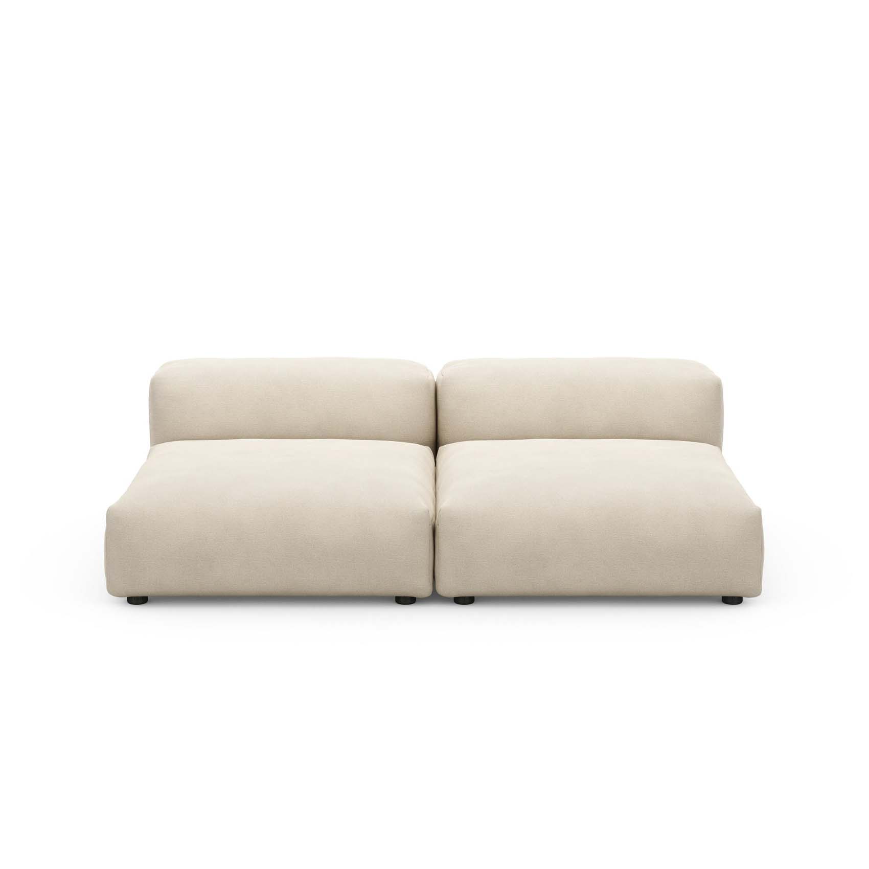 Two Seat Lounge Sofa L Linen Platinum