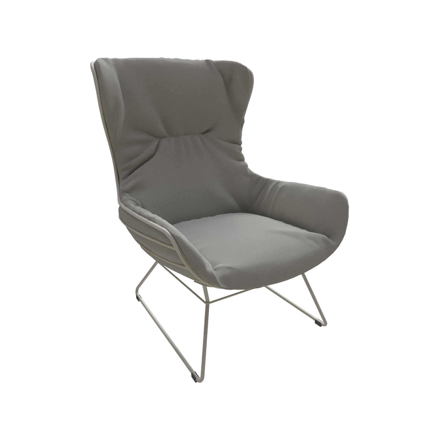 Leyasol Wingback Chair aus Stoff Lopi in Ash Grau