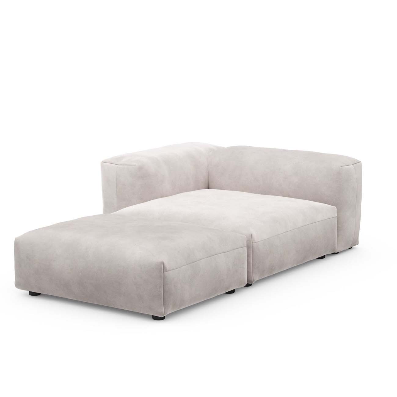 Sofa Daybed L Velvet Light Grey