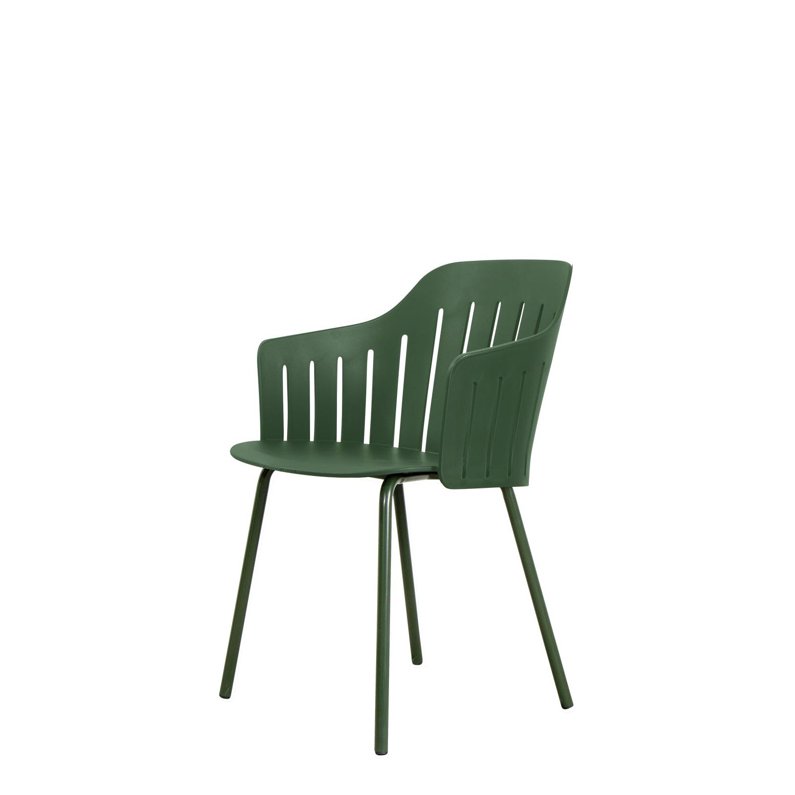 Choice chair aus recyceltes Polypropylene in Black mit Basis aus  in Dark Green