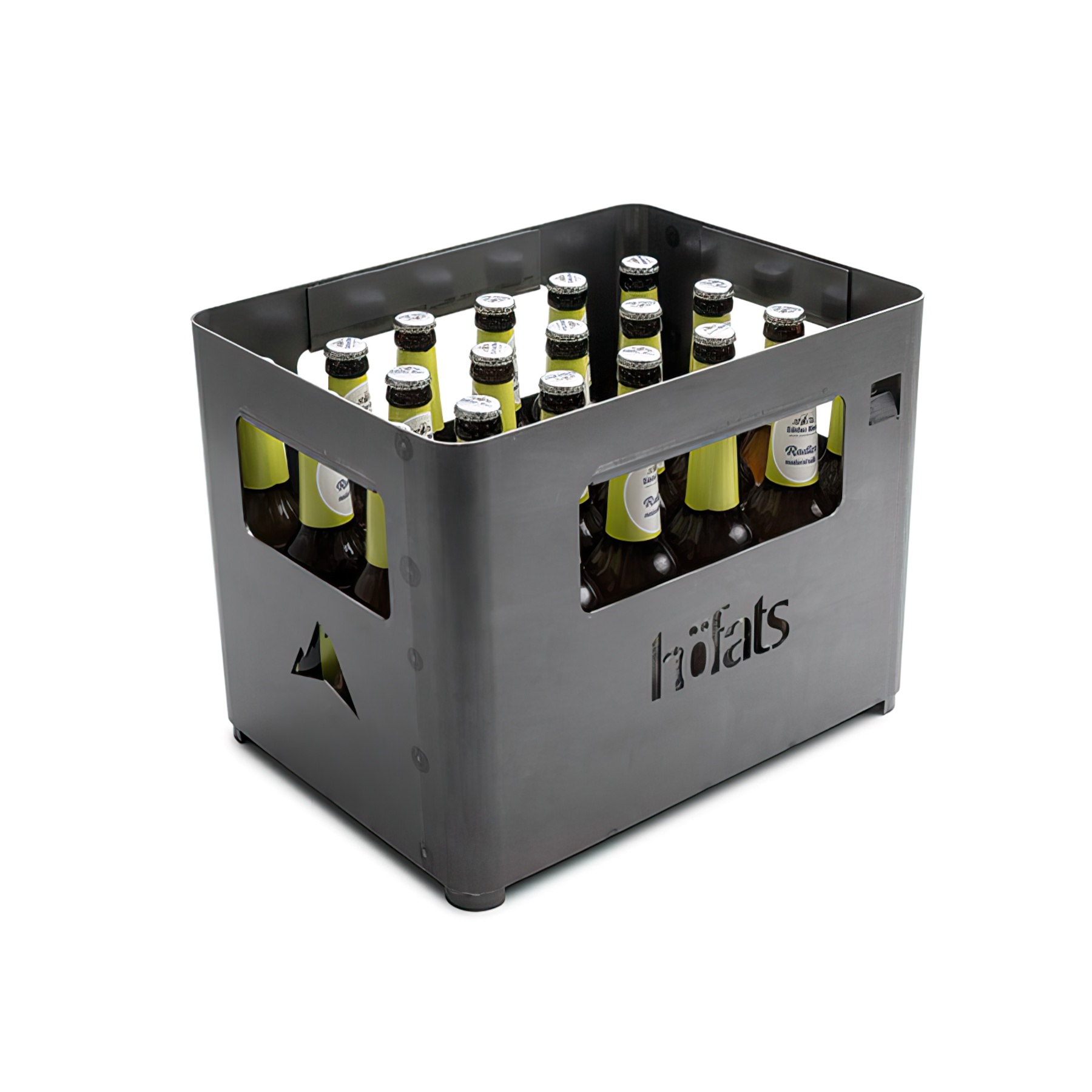 Beer Box Feuerkorb in Schwarz