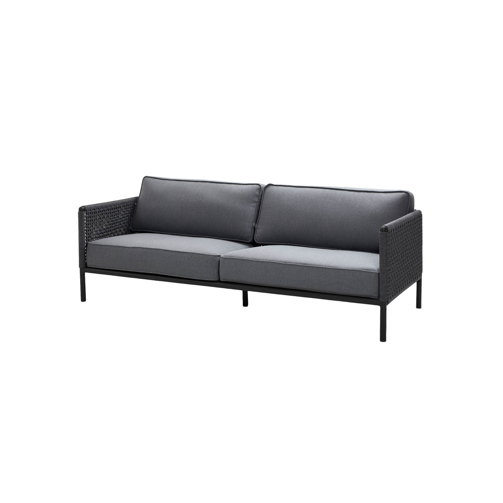Encore 3-Sitzer Sofa aus Cane-line Soft Rope in Lava Grey