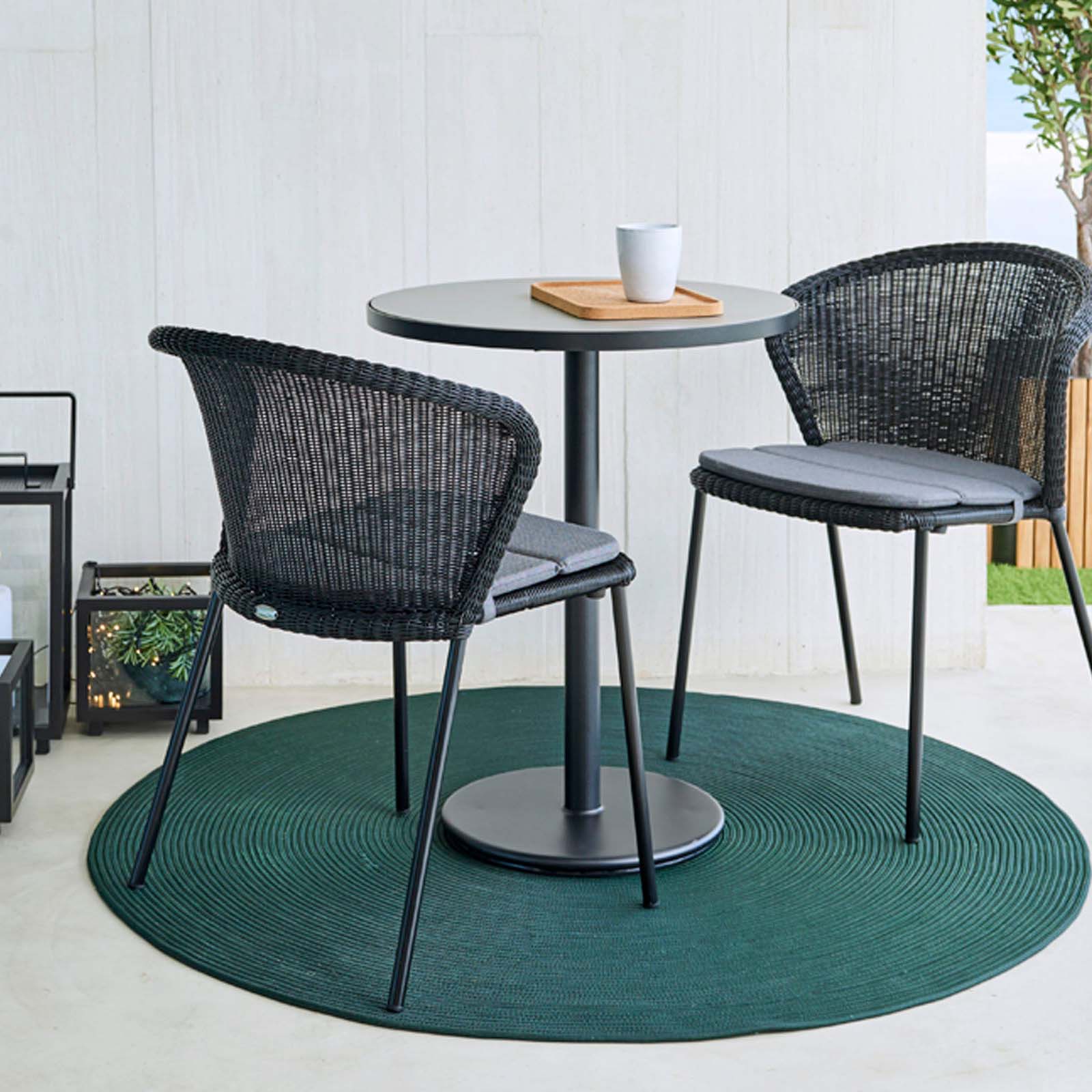 Go café Gestell zum Bistrotisch Durchmesser 60 cm aus Aluminium in Lava Grey mit Tischplatte aus Ceramic in Lava Grey