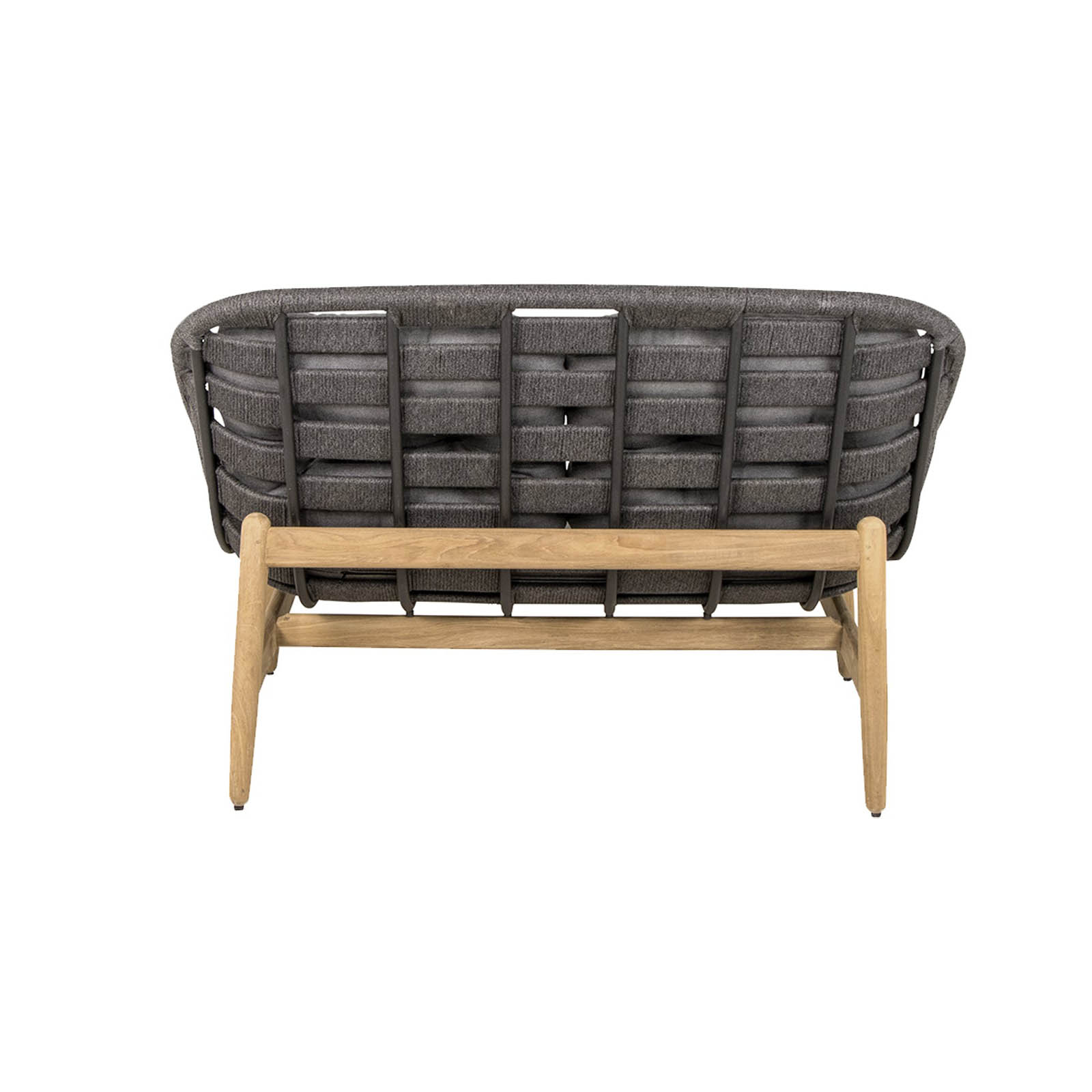 Strington 2-Sitzer Sofa aus Cane-line Soft Rope in Teak mit Kissen aus Cane-line AirTouch in Grey