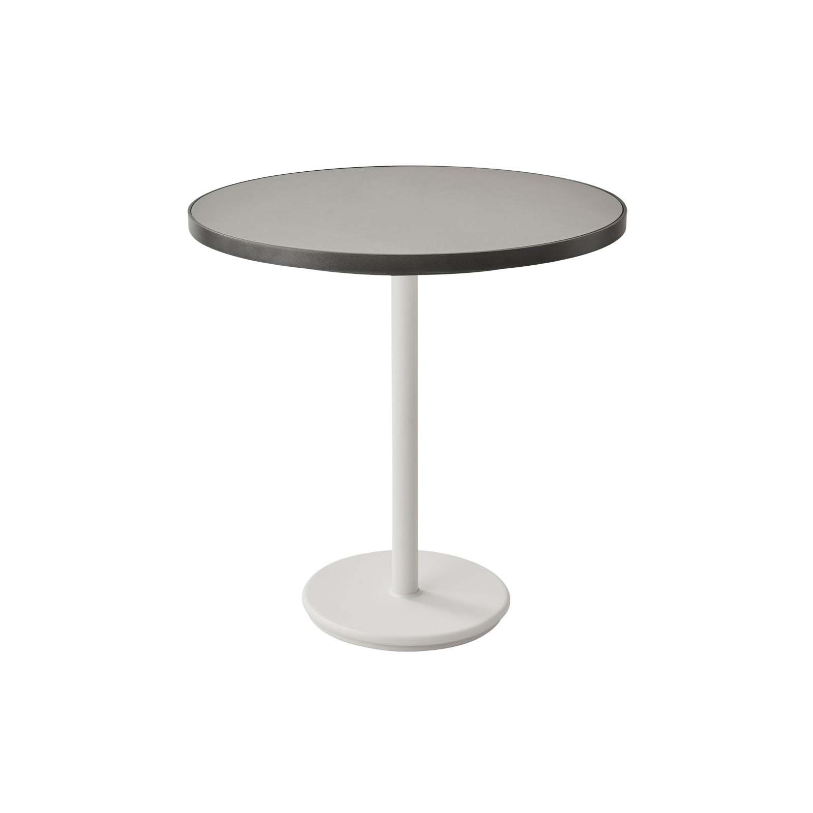 Go Bistrotisch Durchmesser 75 cm aus Aluminium in White mit Tisch aus Ceramic in Lava Grey