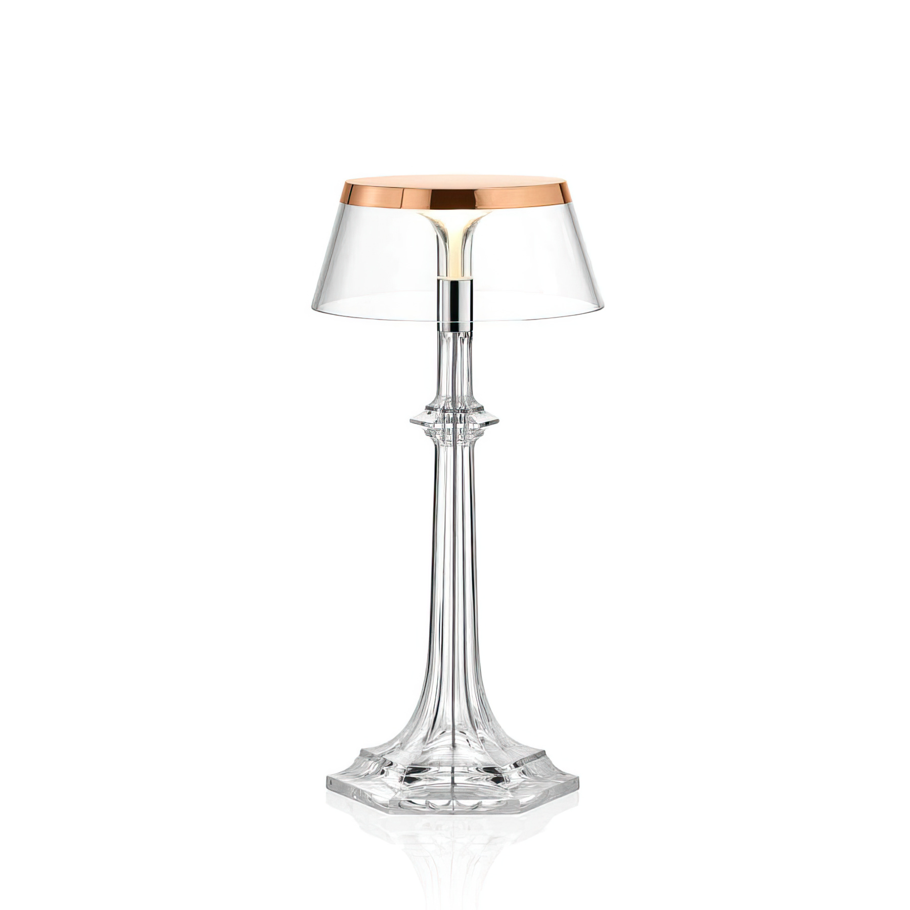 Tischlampe Bon Jour Versailles Small in Copper mit Krone in Transparent