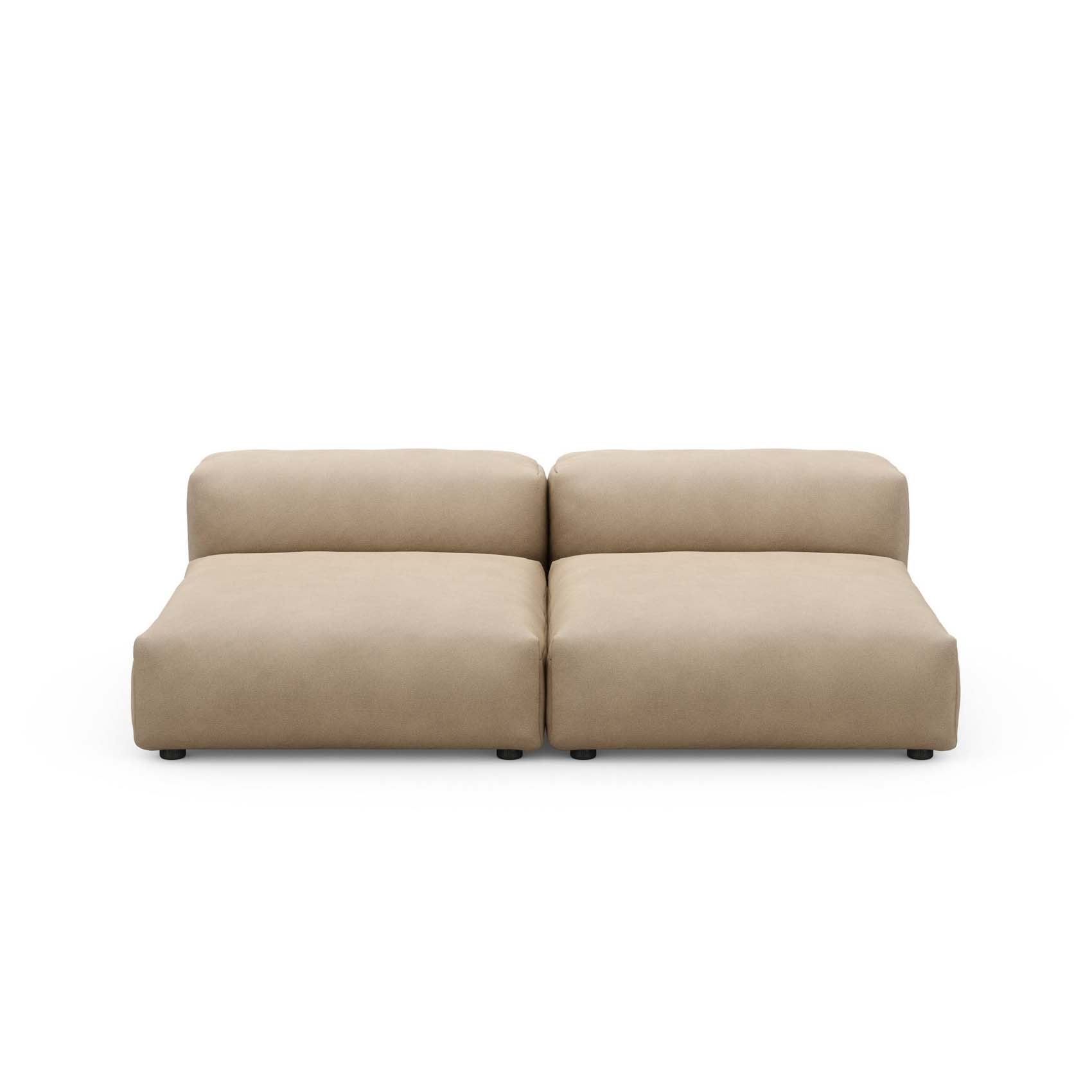 Two Seat Lounge Sofa L Canvas Stone