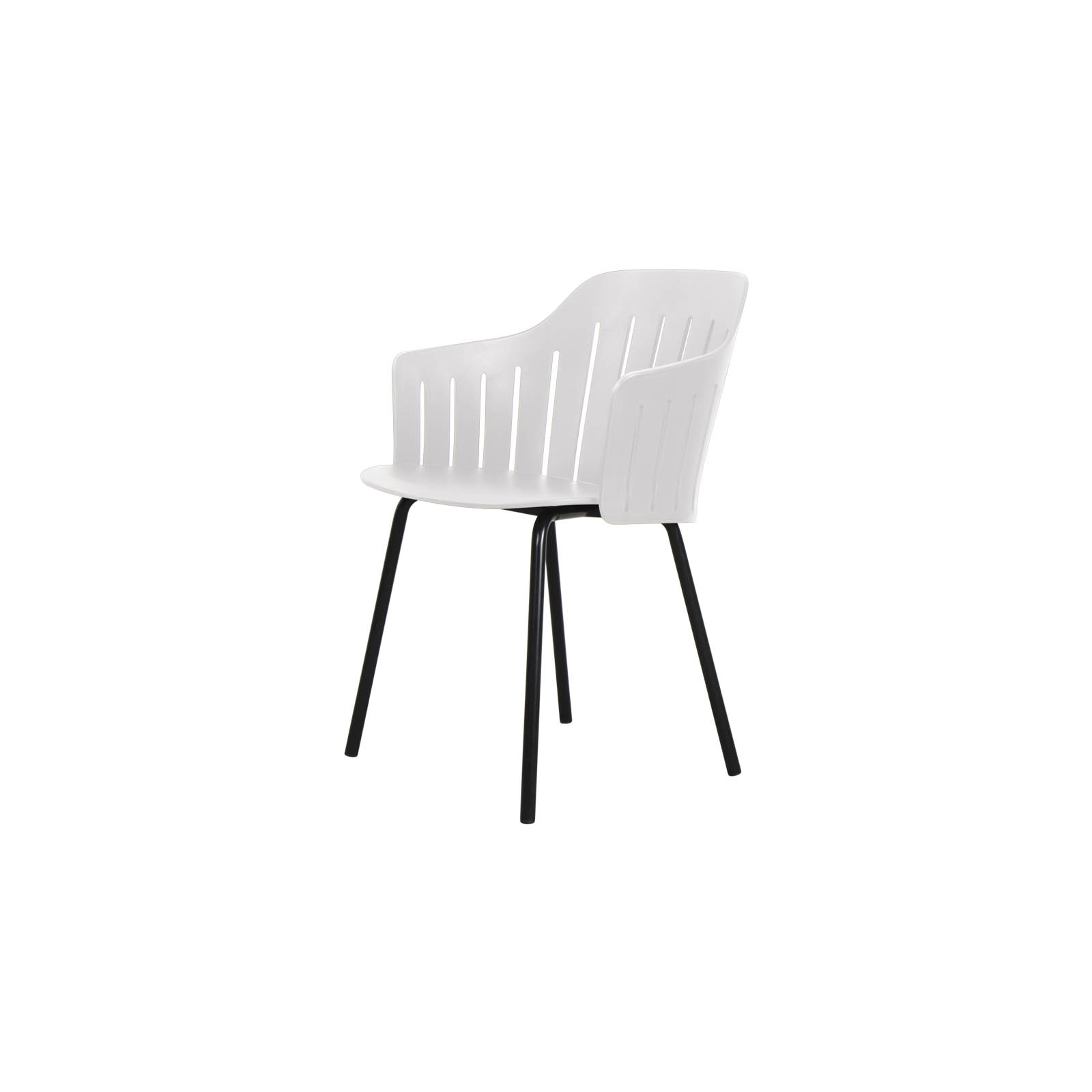 Choice chair aus recyceltes Polypropylene in White mit Basis aus Steel in Black