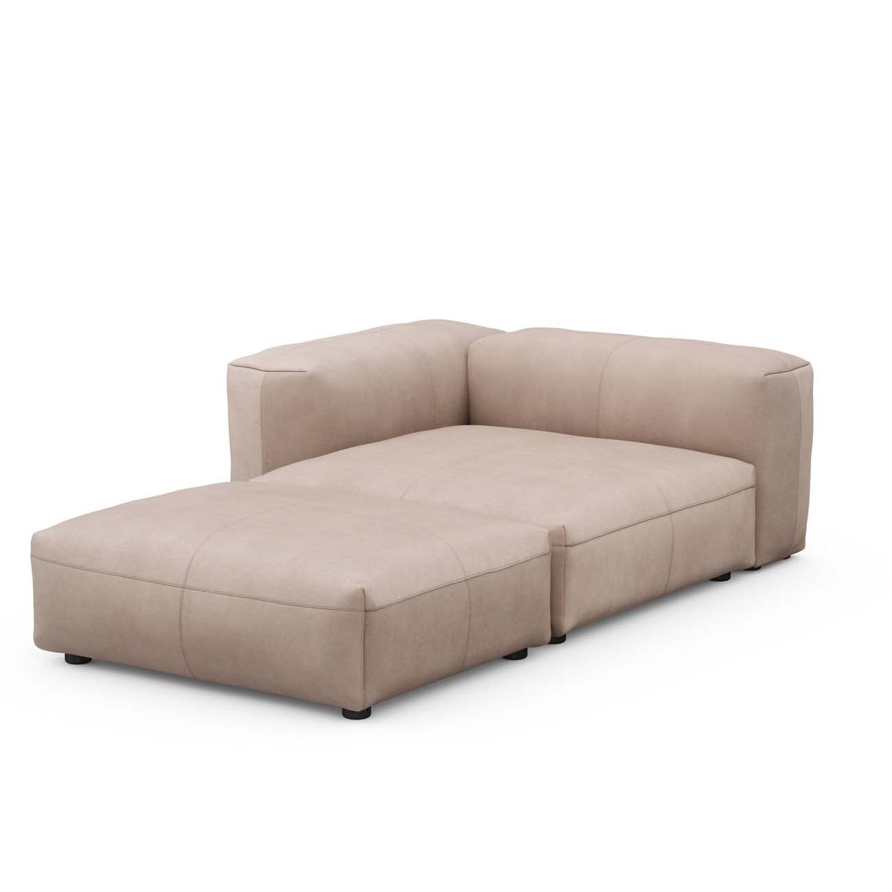 Sofa Daybed L Leather Stone