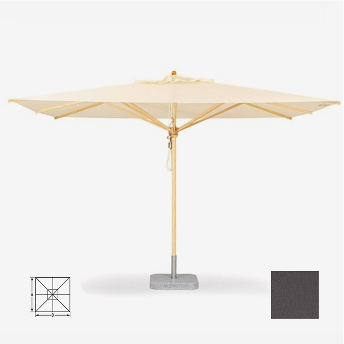 Klassiker Sonnenschirm Quadratisch mit 400 x 400cm, Bespannung in Anthrazit #42