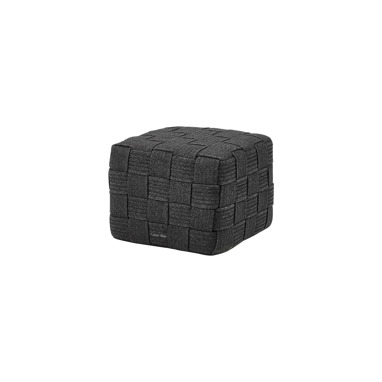 Cube Hocker aus Cane-line Soft Rope in Dark Grey