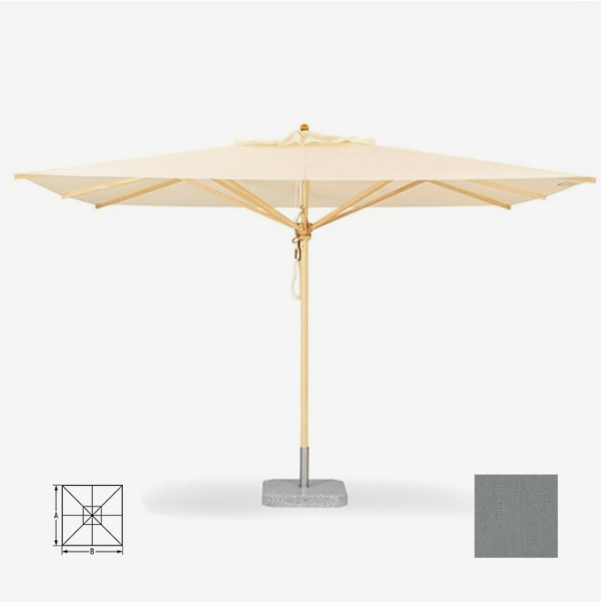 Klassiker Sonnenschirm Quadratisch mit 350 x 350cm, Bespannung in Grau #28