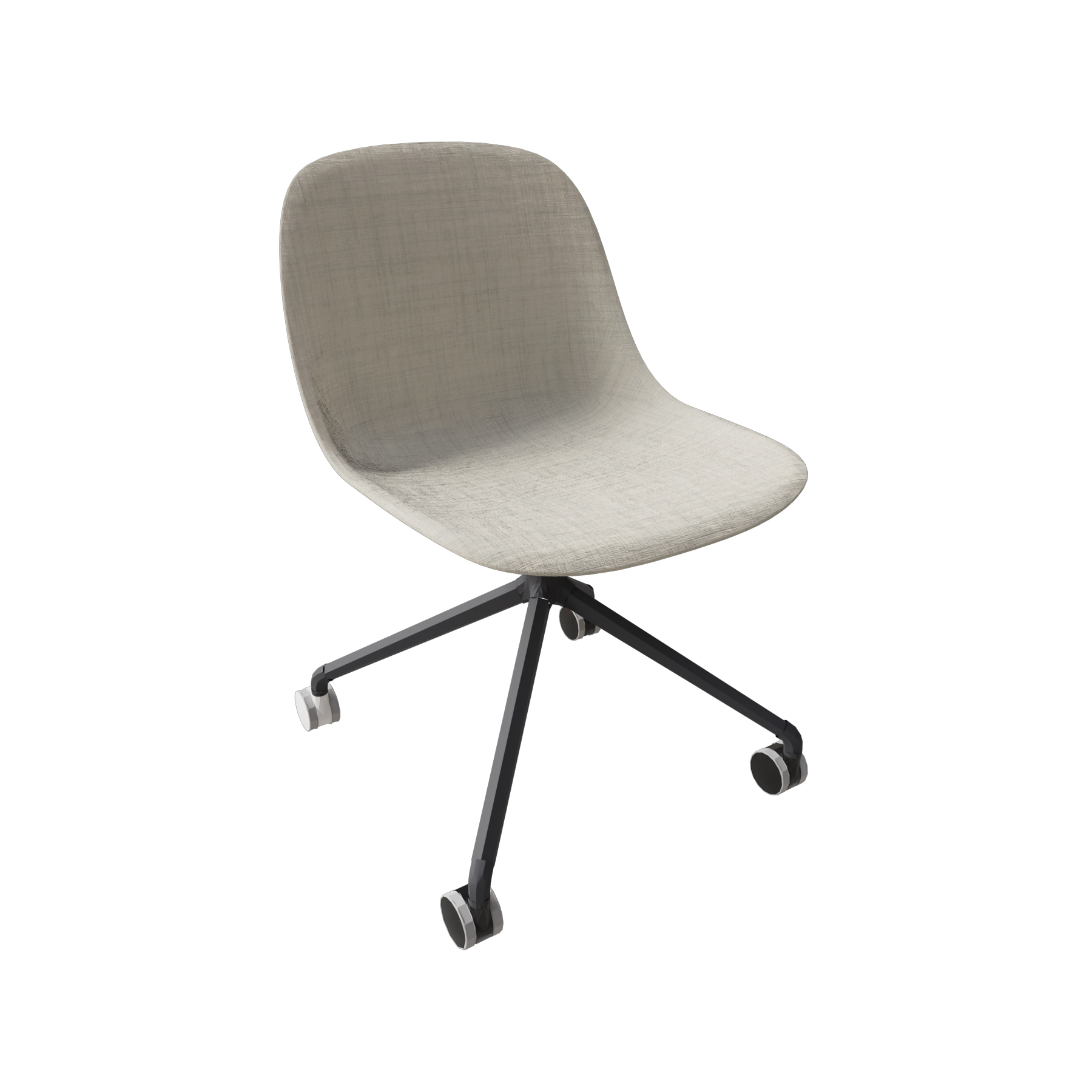 Fiber Side Chair / Swivel With Castors 23370-BLCK_113