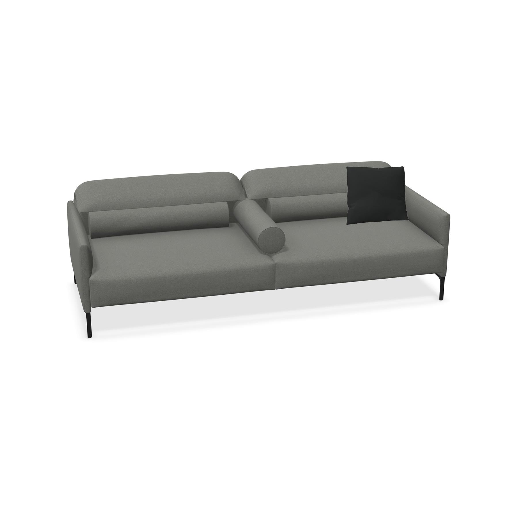 Sofa Avalanche aus Stoff Pepper in Grau mit Kissen