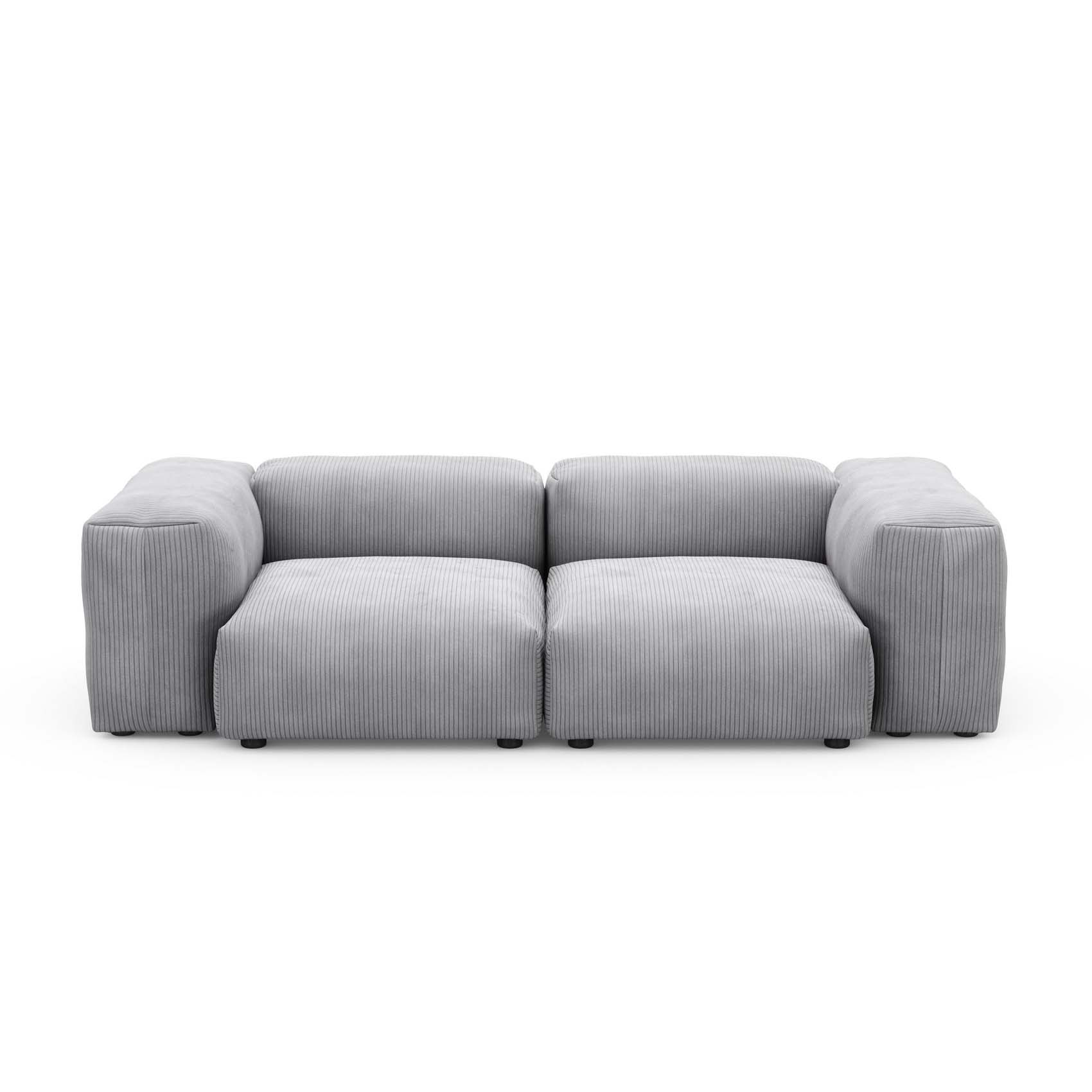 Two Seat Sofa S Cord Velours Light Grey