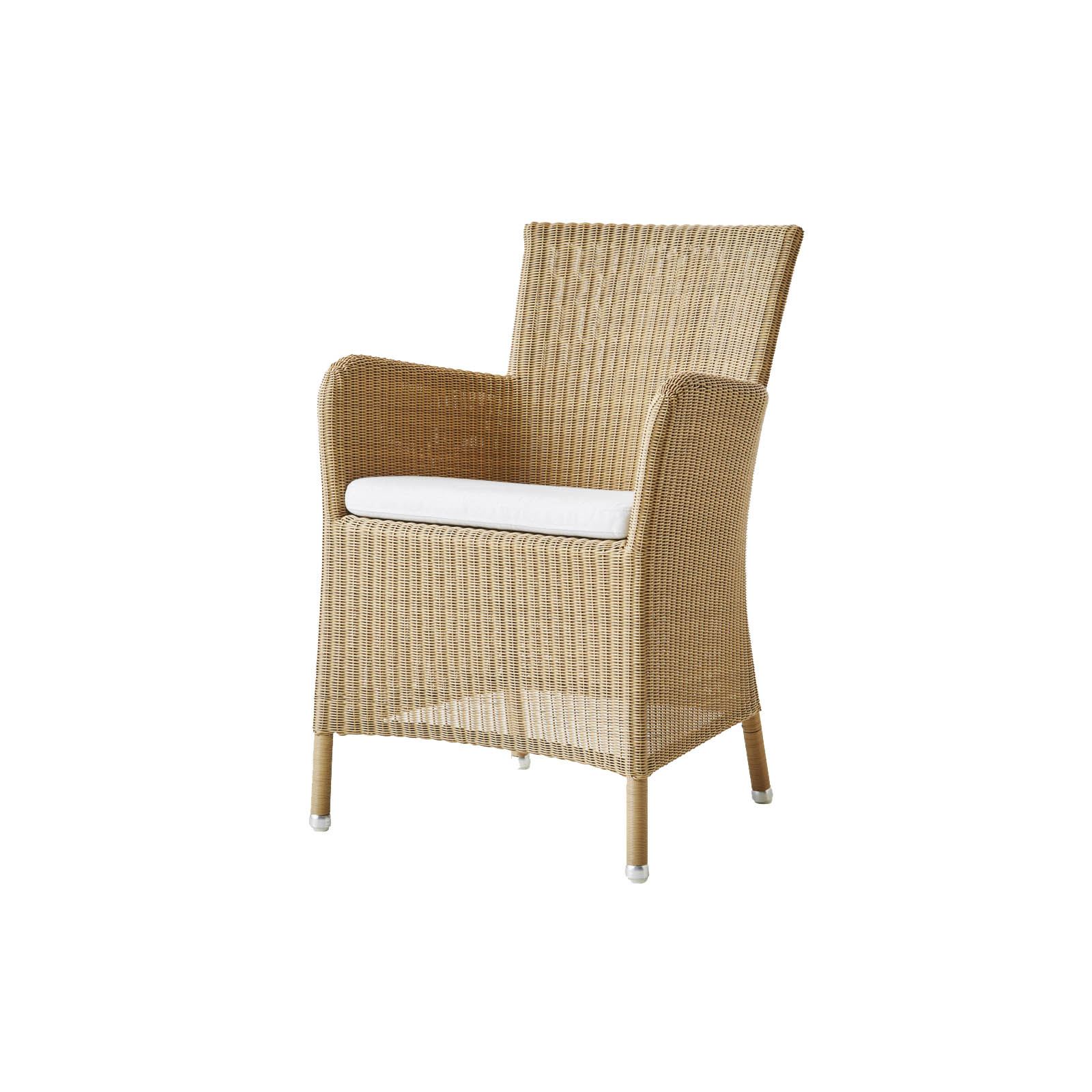 Hampsted Stuhl aus Cane-line Weave in Natural mit Kissen aus Cane-line Natté in White