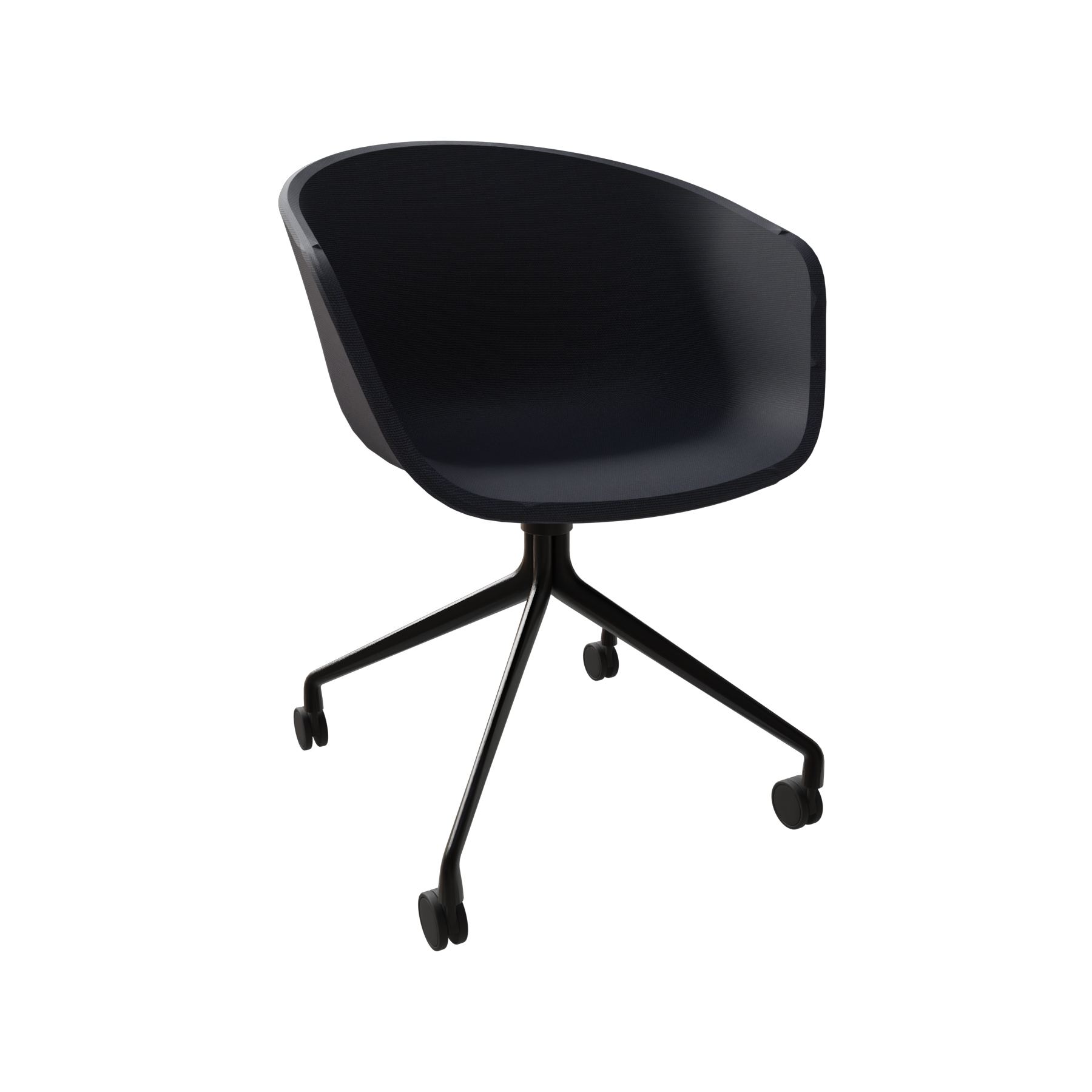 Stuhl mit Rollen AAC25 Soft, Stoff Blau 939273-130-0773