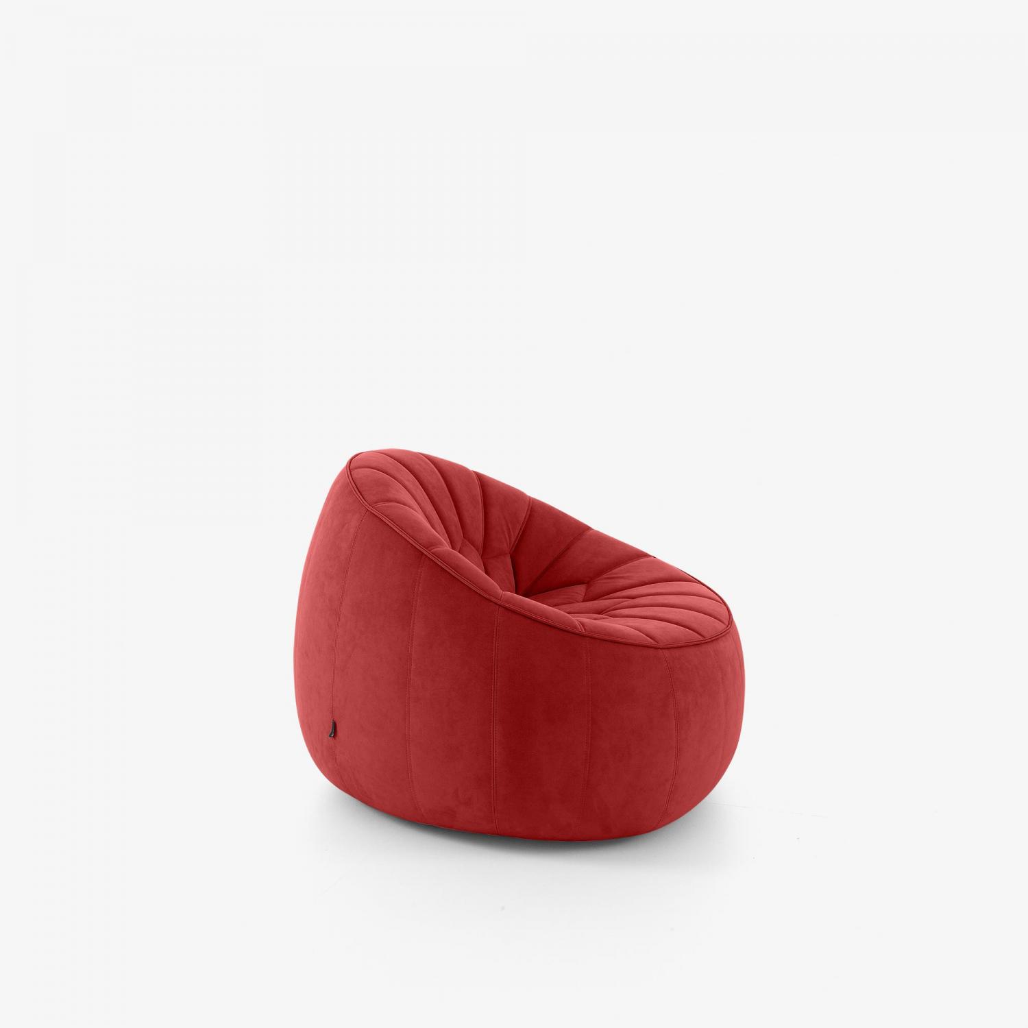 Ottoman Drehbarer Sessel mit Armlehnen Komplettes Element aus Alcantara in Rot