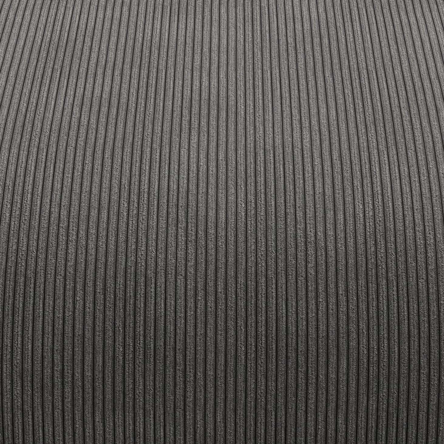 Corner Sofa L Cord Velours Dark Grey