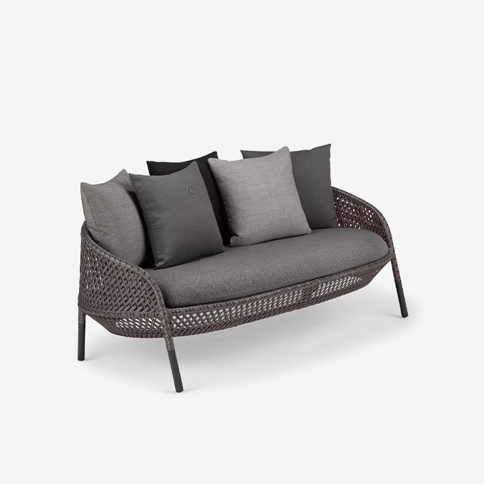 AHNDA 2er-Sofa, Geflecht graphit