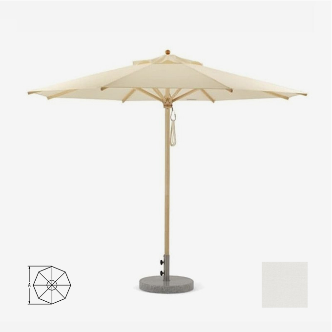 Klassik Schirm als 8-Eck mit 210cm Durchmesser, Bespannung in Weiß #02