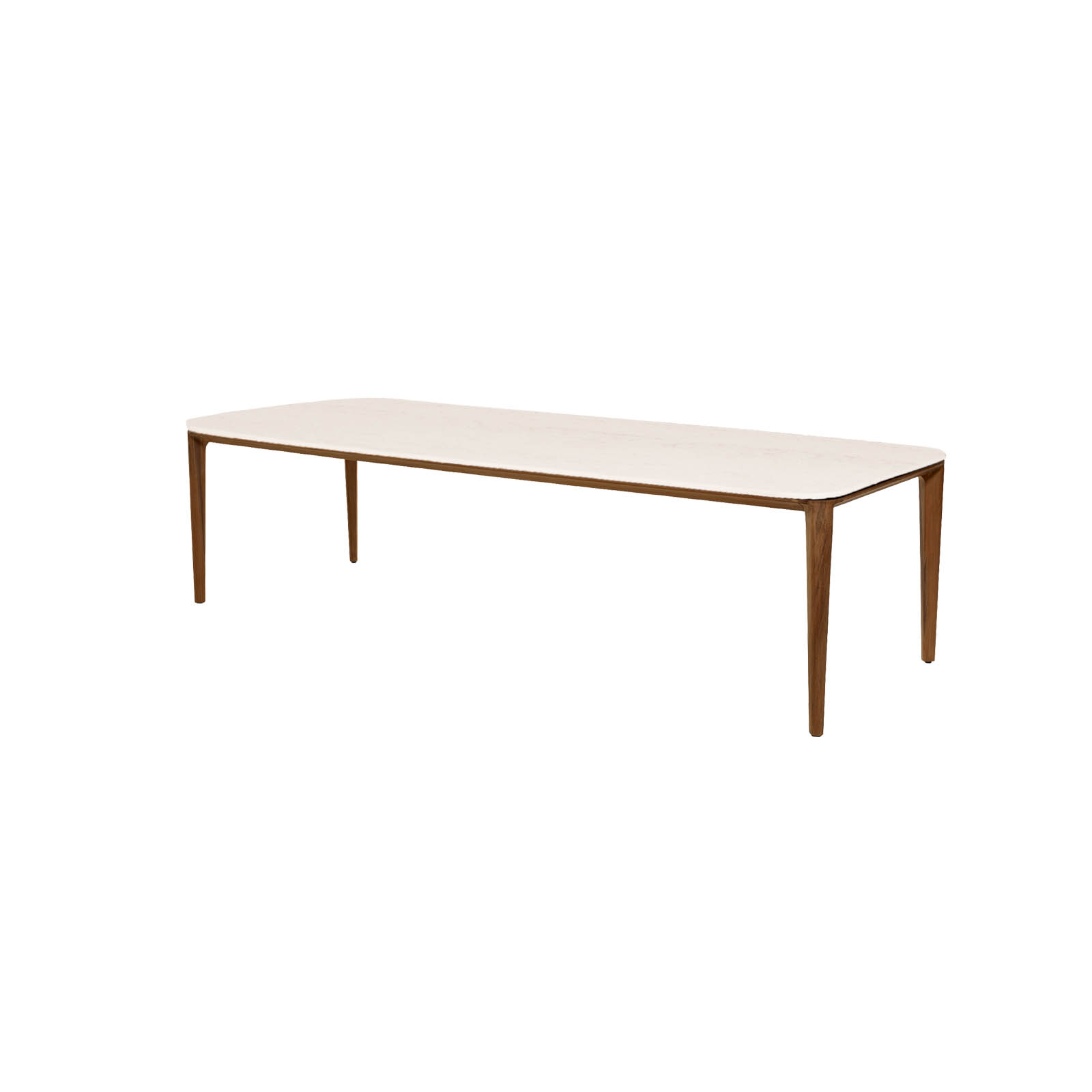 Aspect Tisch 280x100 cm aus Teak  mit Tischplatte aus Ceramic in Travert
