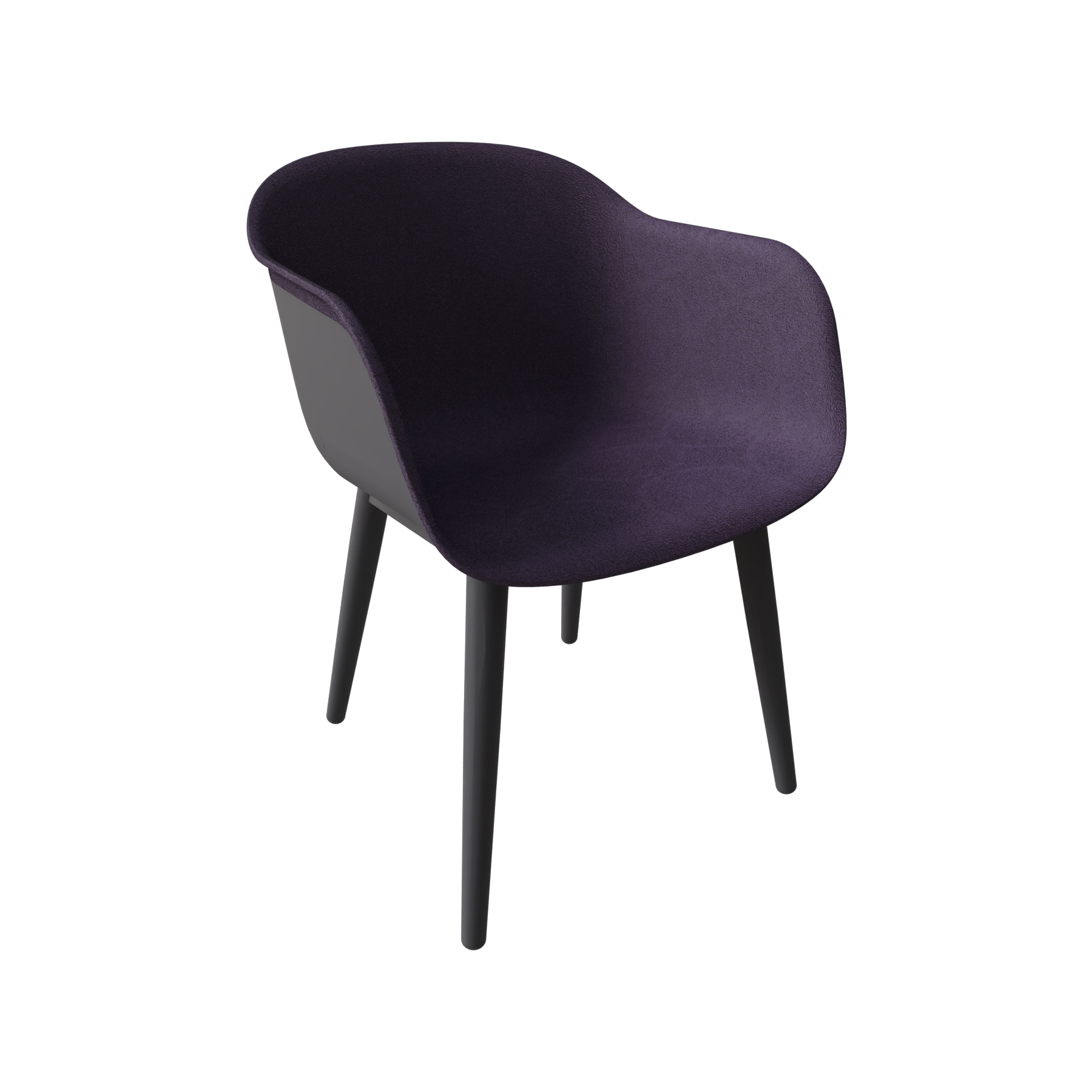 Fiber Armchair Front Upholstery / Wood Base 50699-BLCK_0091