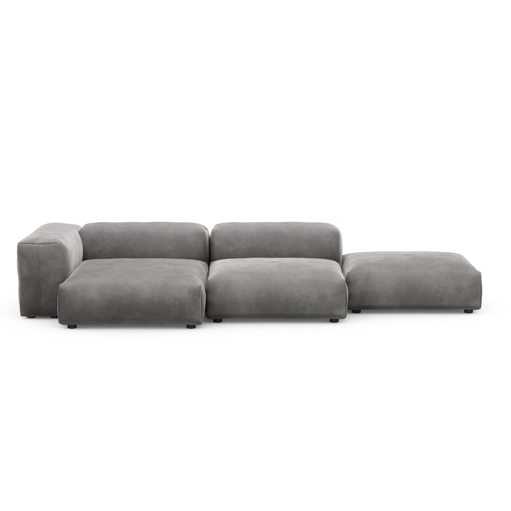 Three Seat Sofa L Velvet Dark Grey