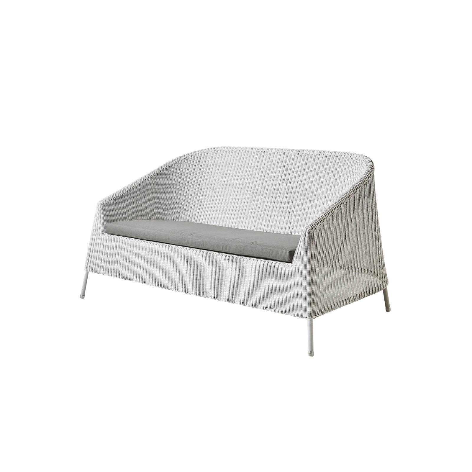 Kingston 2-Sitzer Sofa aus Cane-line Weave in White Grey mit Kissen aus Cane-line Natté in Taupe